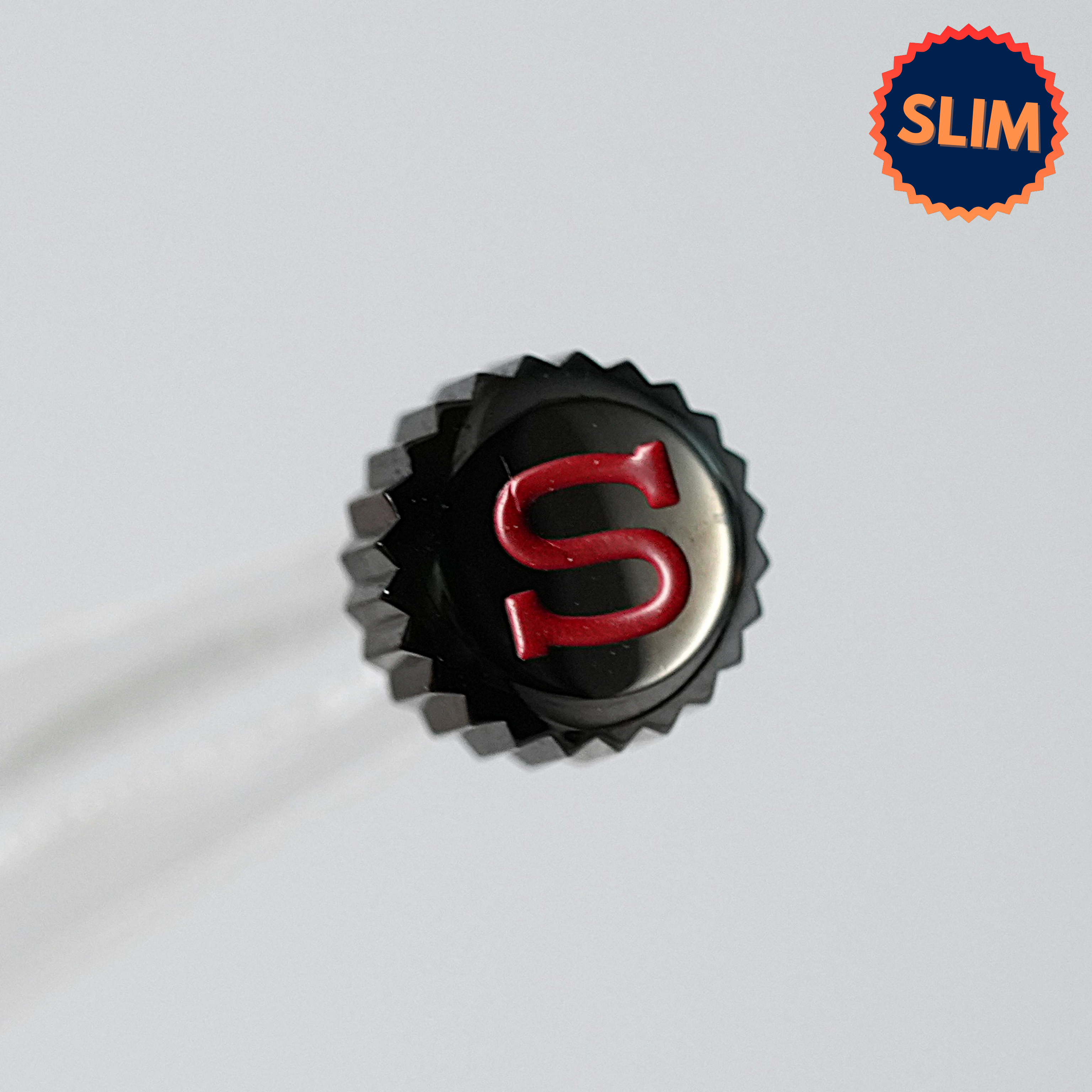 SKX007 Silm Crown: Polished Black with Red S