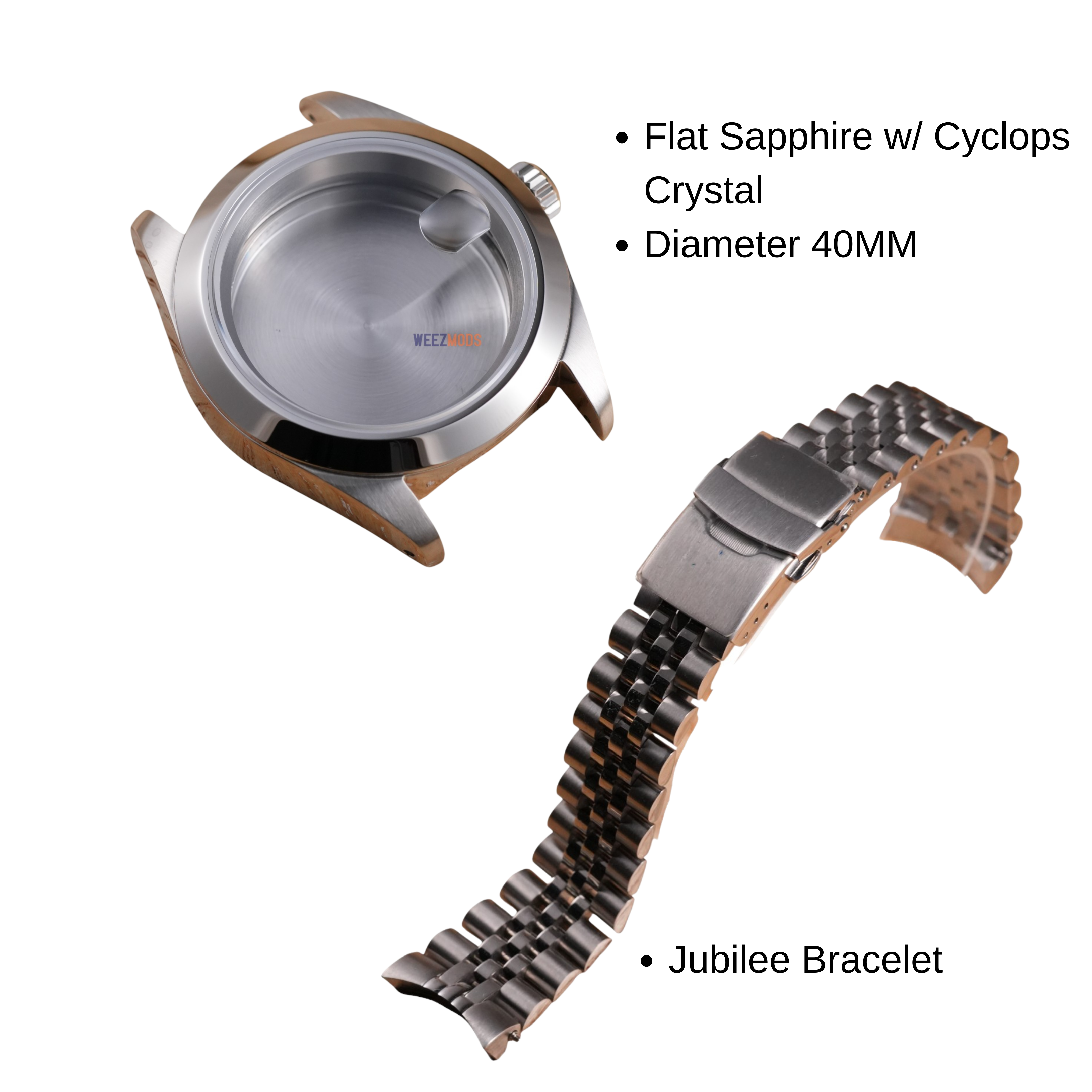 40MM Pilot: Brushed Silver Case with Cyclops & Jubilee Bracelet