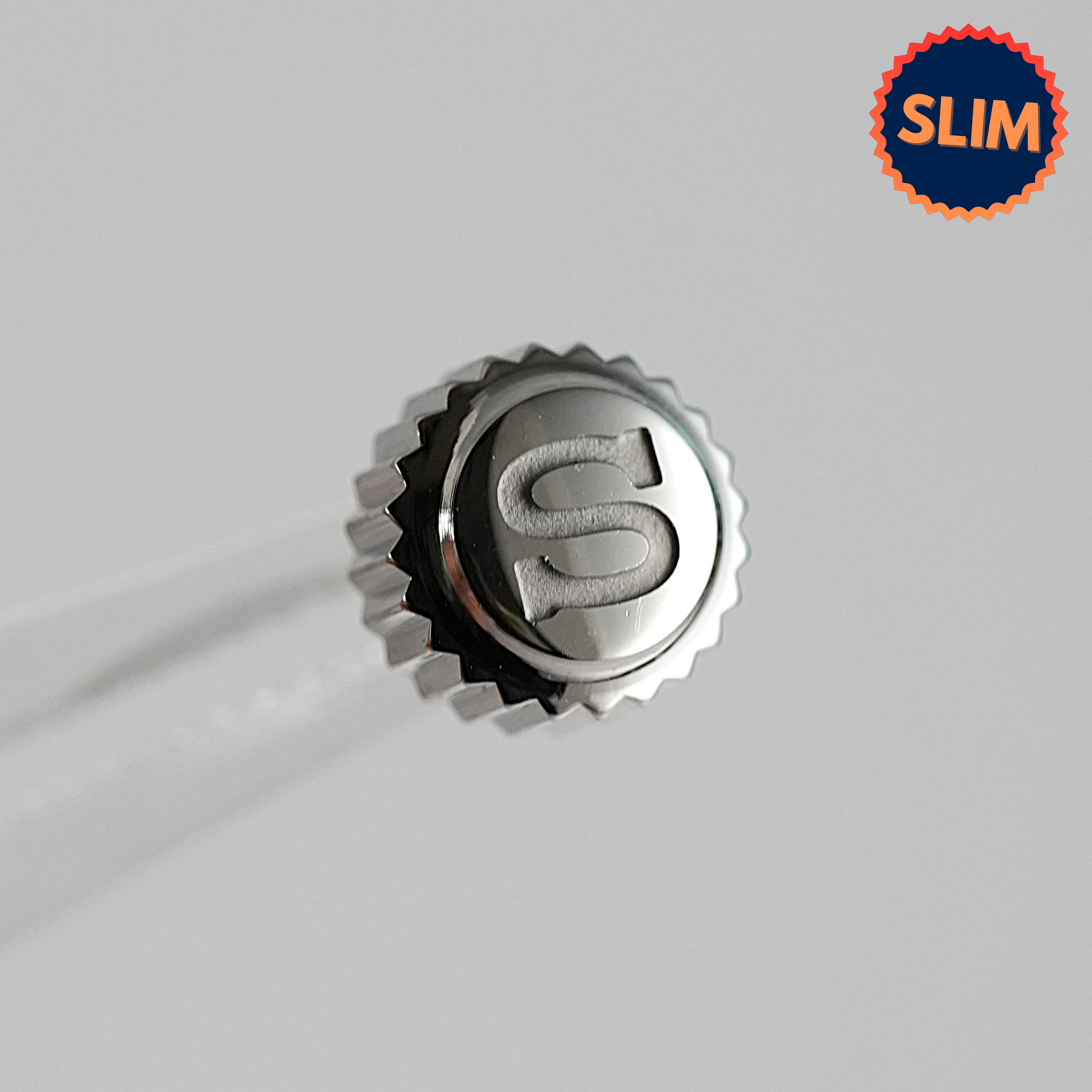 SKX007 Silm Crown: Polished Silver with S