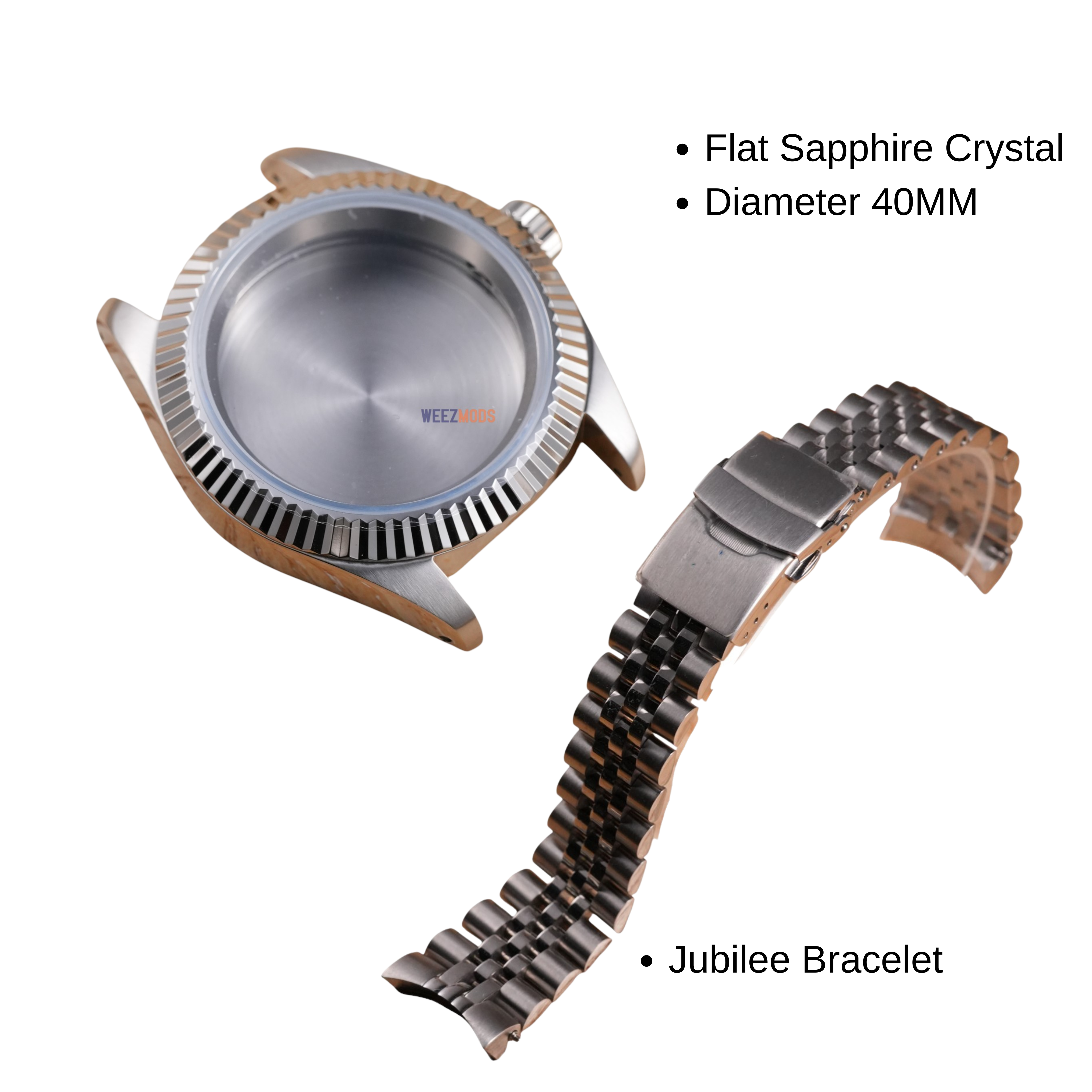40MM Fluted: Brushed Silver Case with Jubilee Bracelet