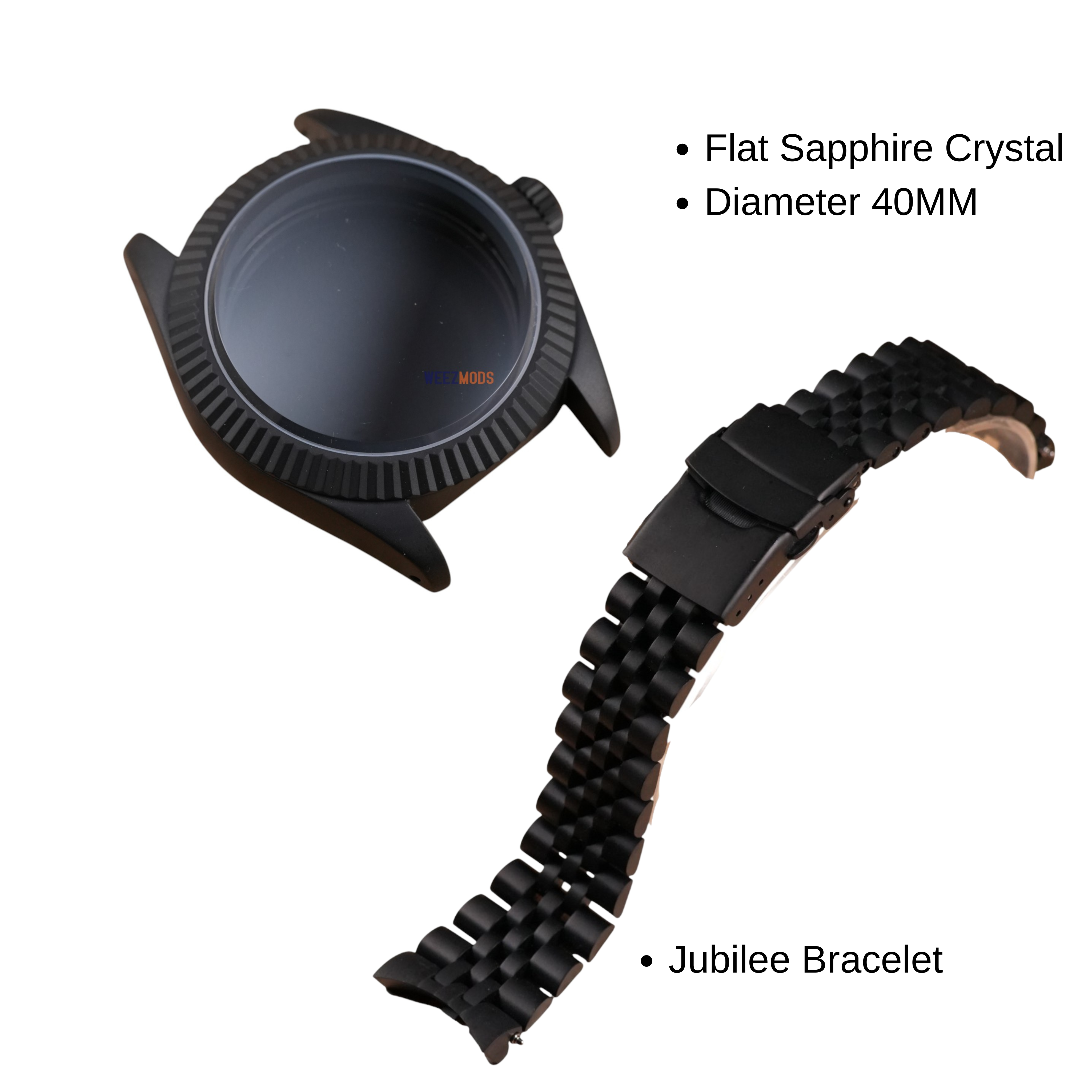 40MM Fluted: Matte Black Case with Jubilee Bracelet