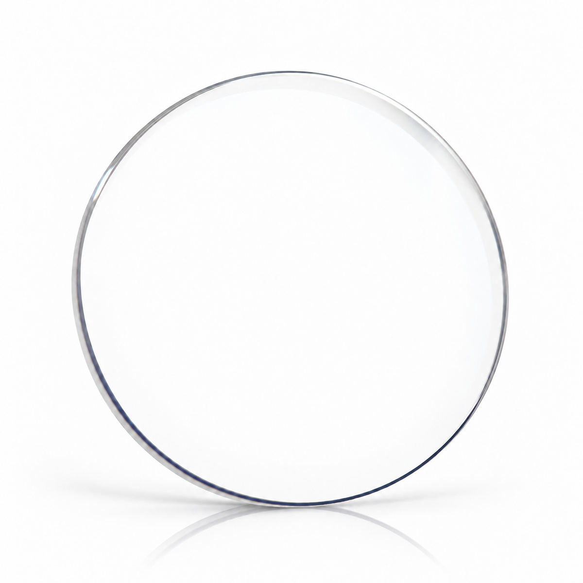 36/40MM: Flat Sapphire Crystal — white background with subtle floor reflection