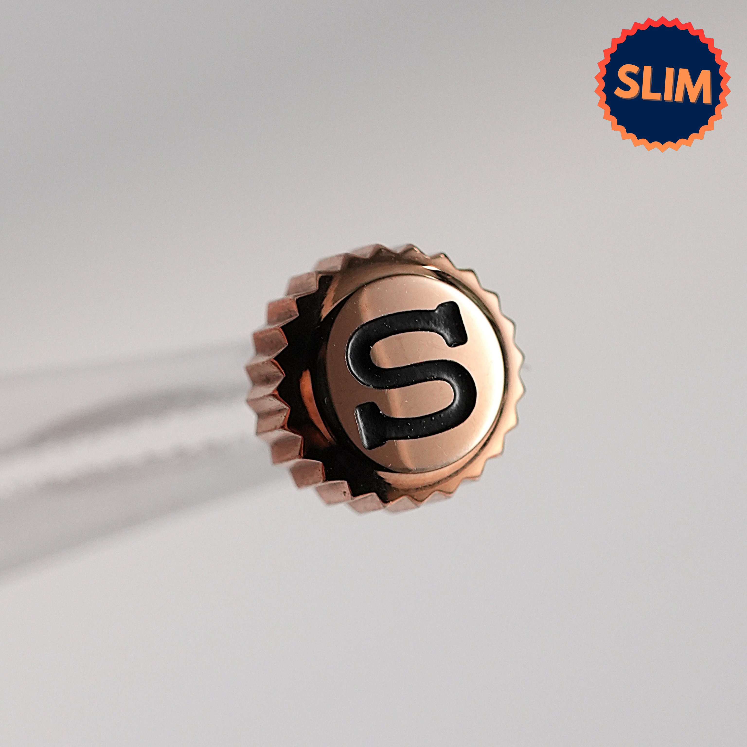 SKX007 Silm Crown: Polished Rose Gold with Black S