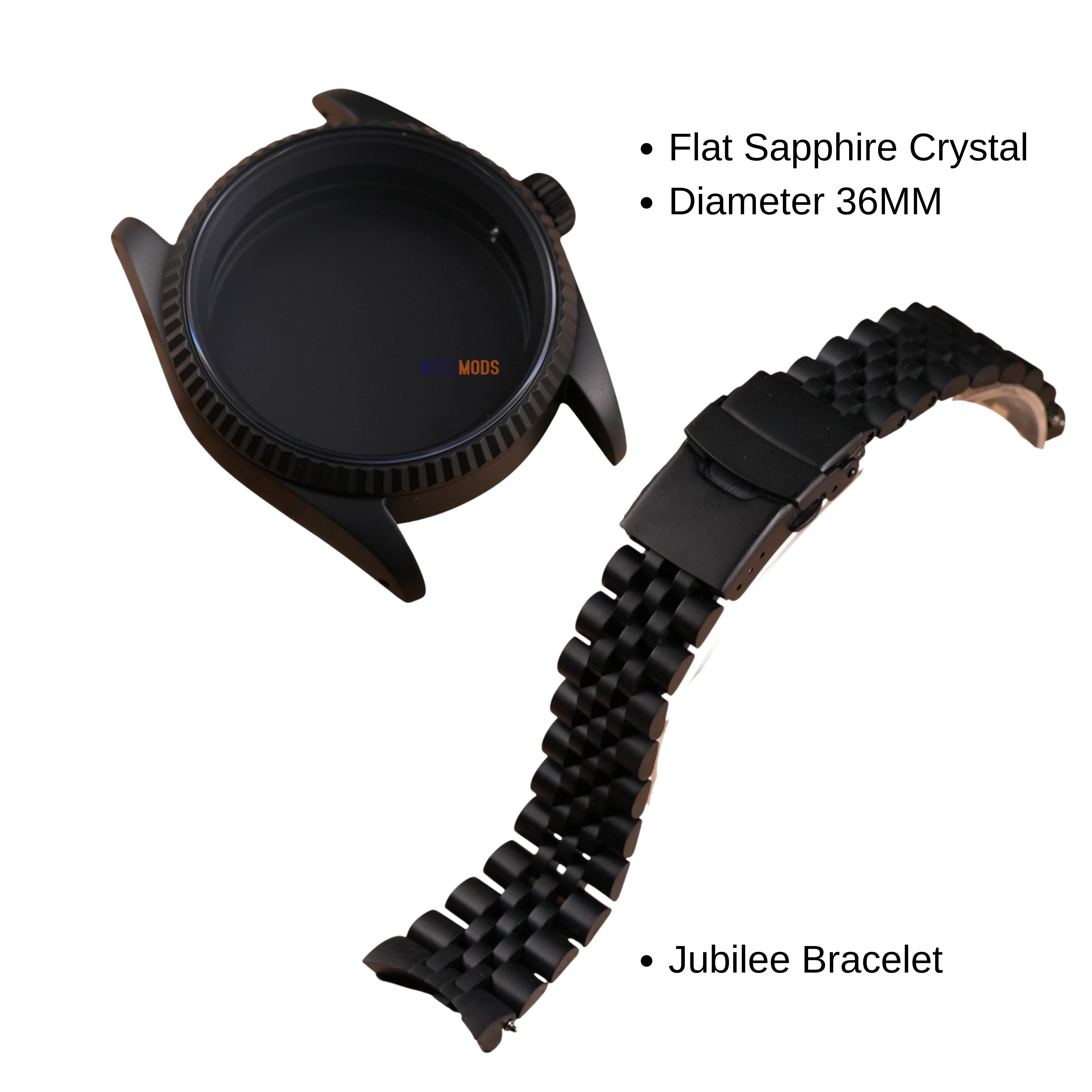 36MM Fluted: Matte Black Case with Jubilee Bracelet