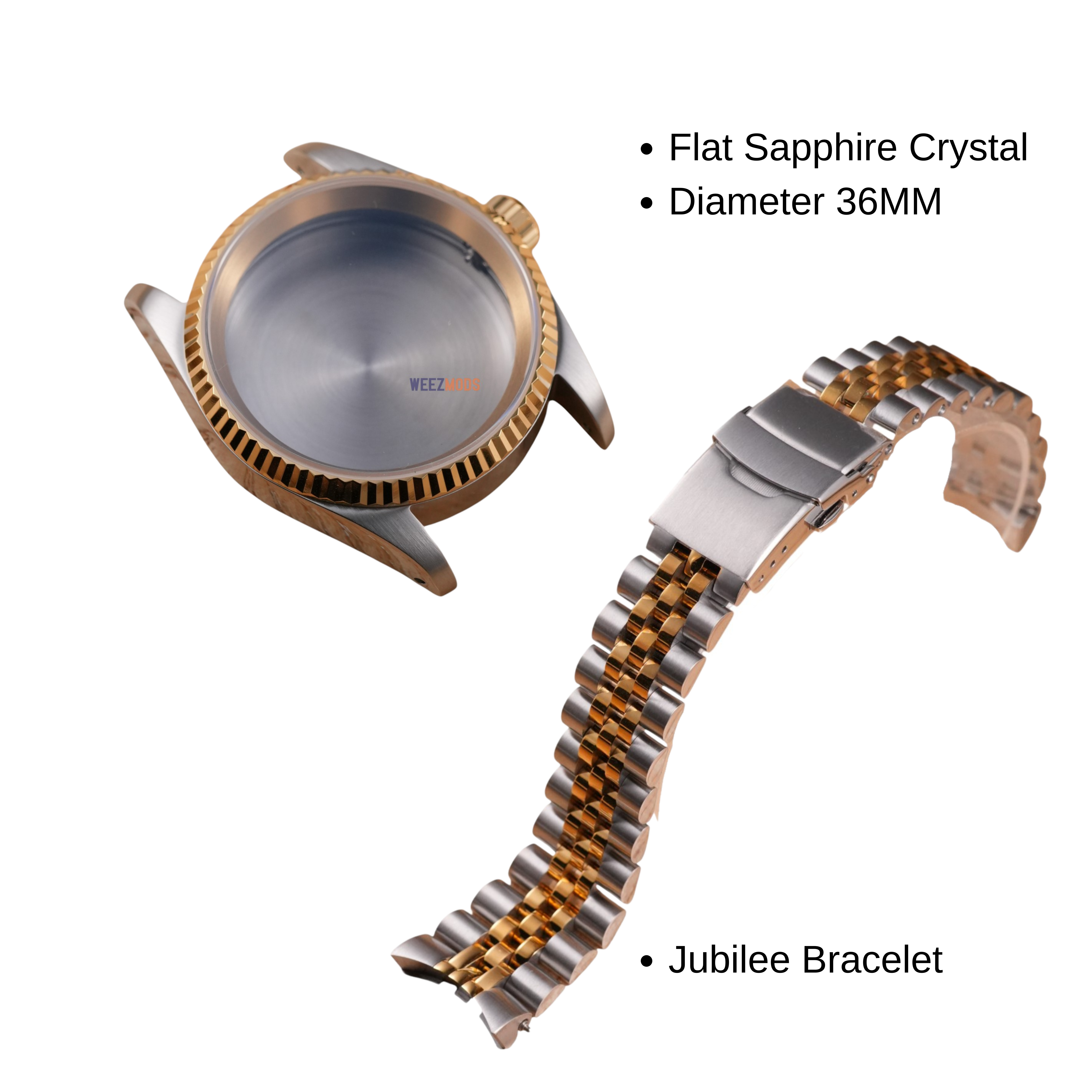 36MM Fluted TT: Brushed Gold Case with Jubilee Bracelet