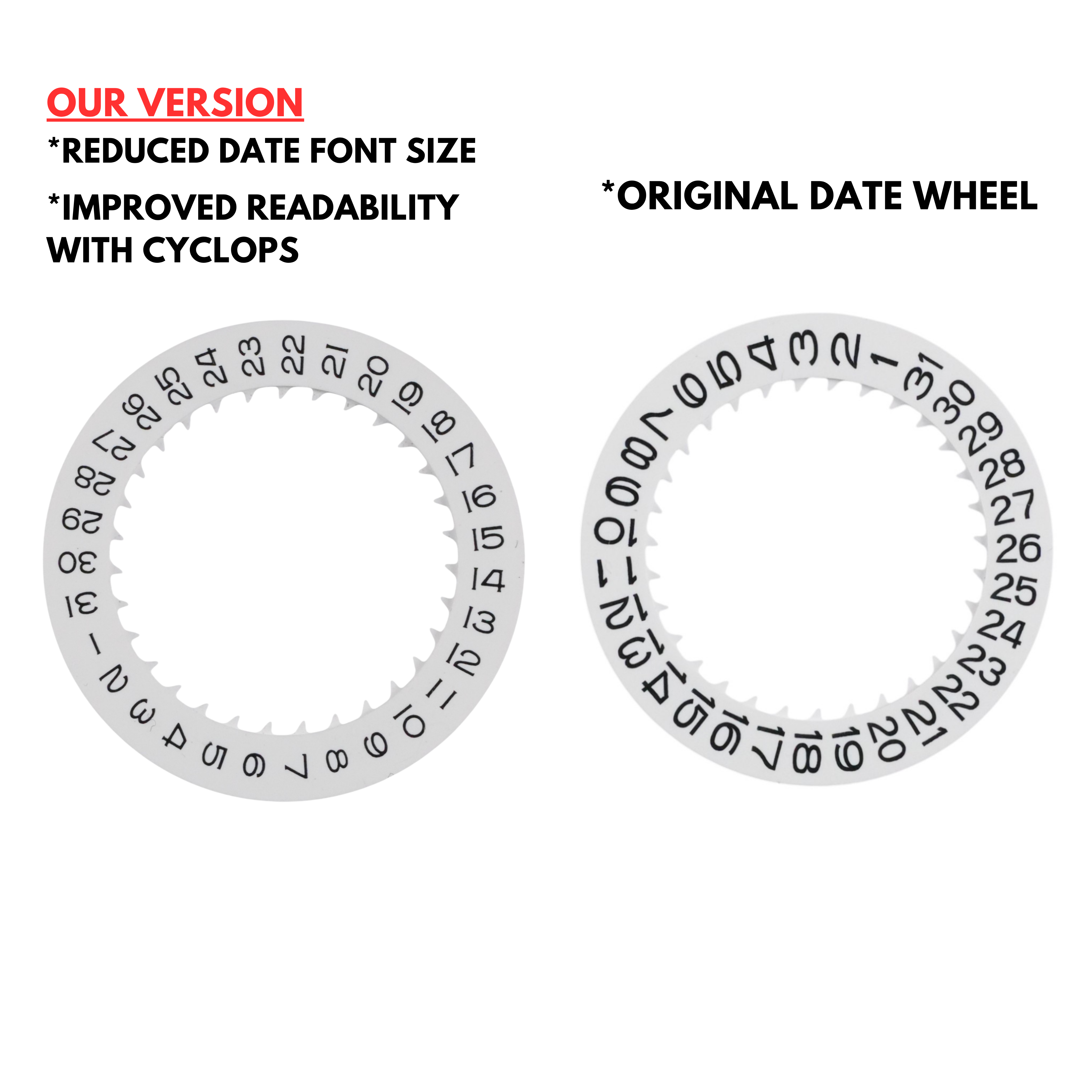 V2 Date Wheel: 3:00 & 3:80