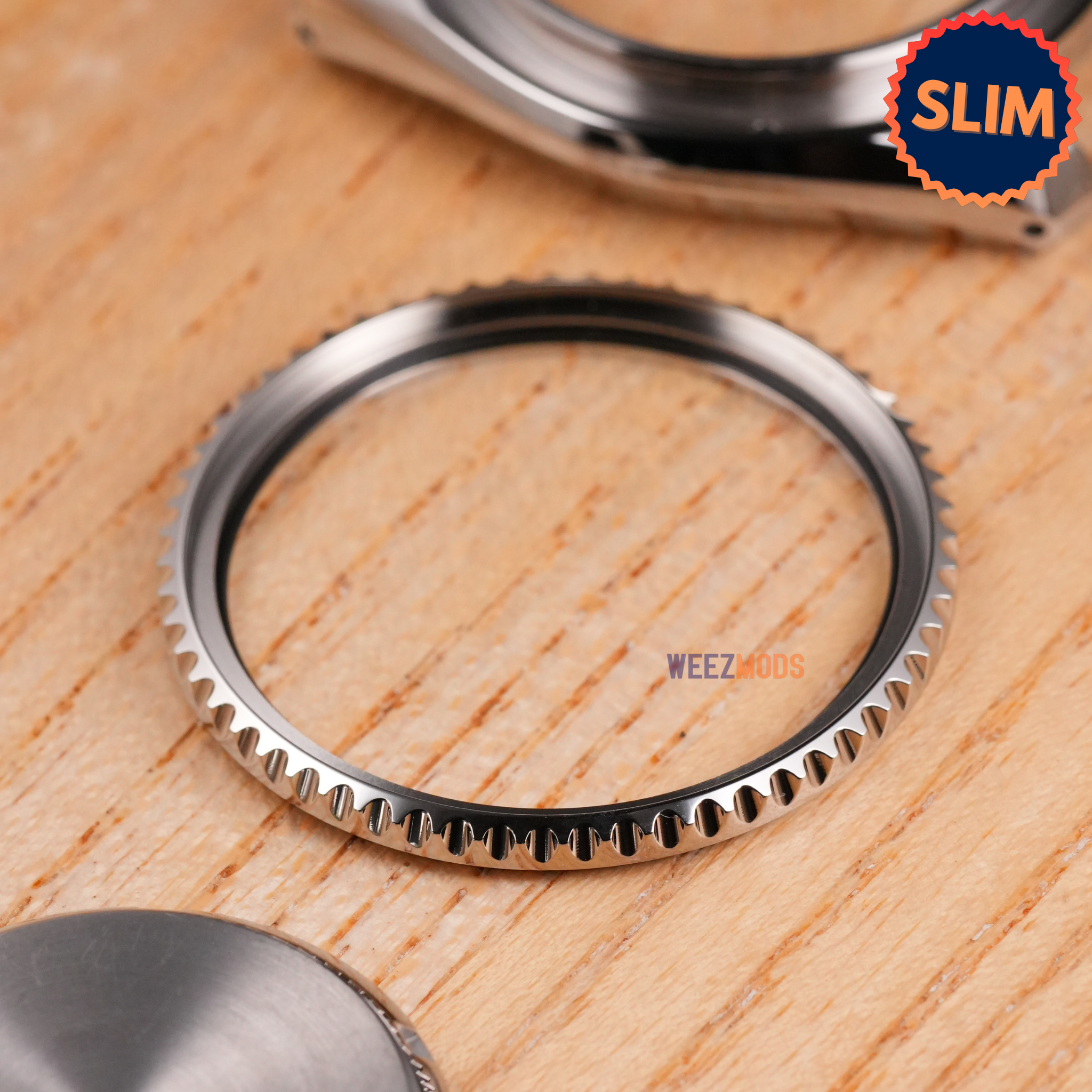 SKX007/SRPD Slim Sub Bezel: Polished Silver