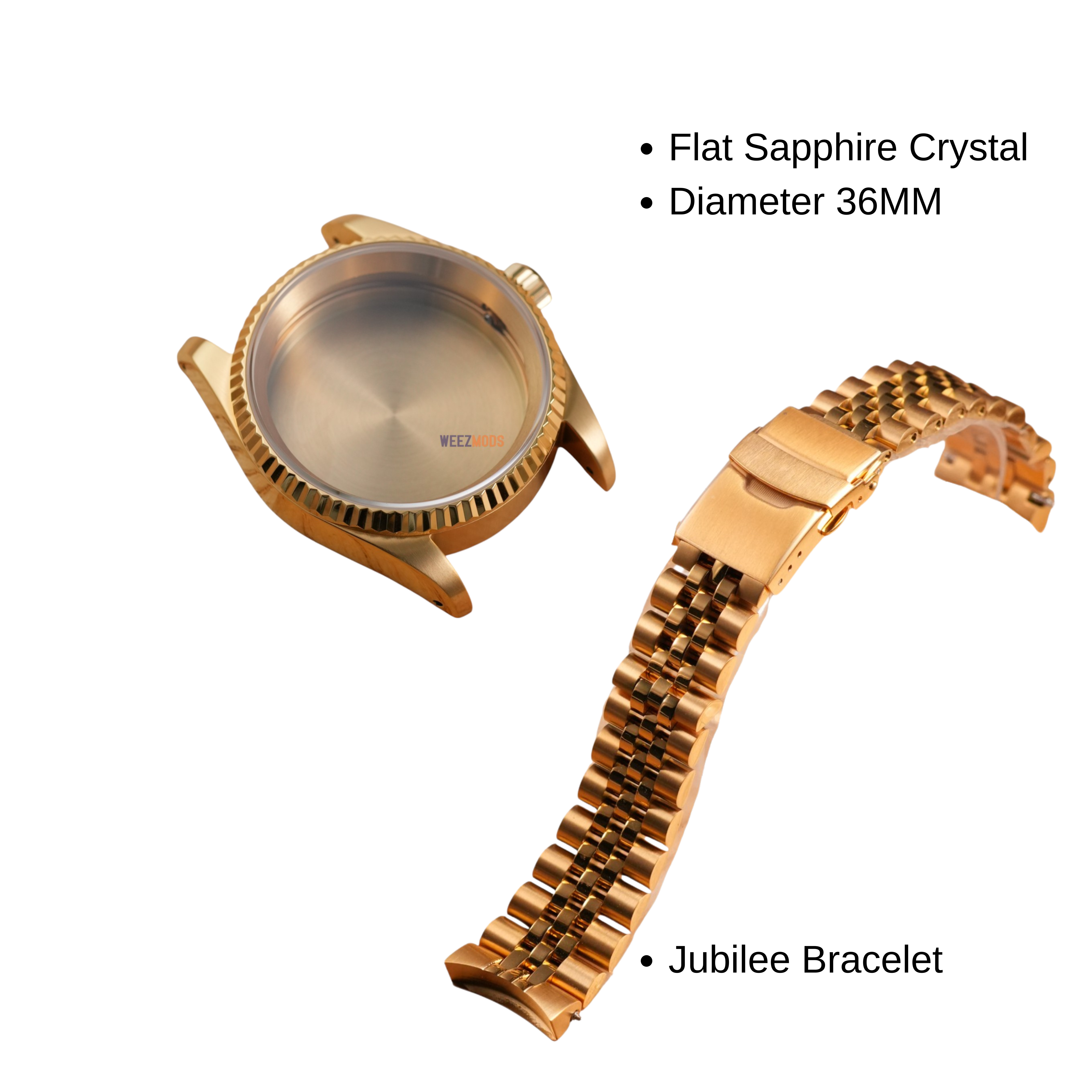 36MM Fluted: Brushed Gold Case with Jubilee Bracelet