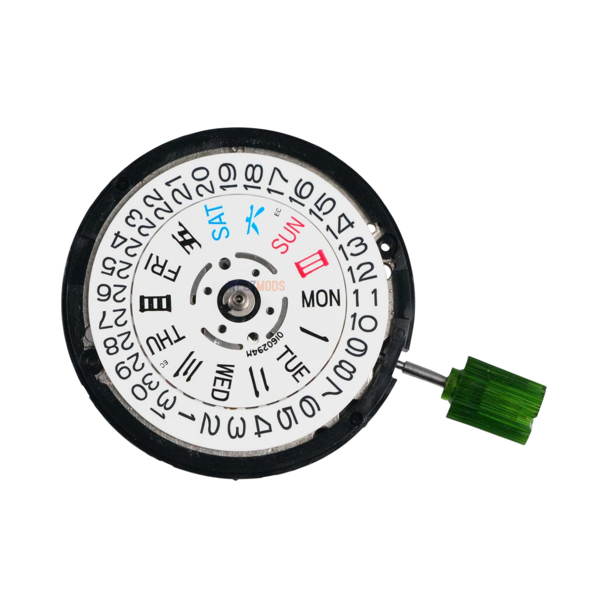 Seiko 7S26C: White Day-Date OEM Automatic Movement (3:80" Position)