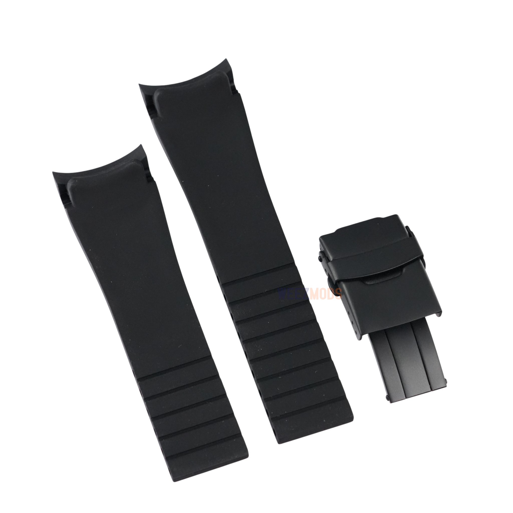 SKX007/SRPD FKM: Black Rubber Strap with Matte Black Clasp