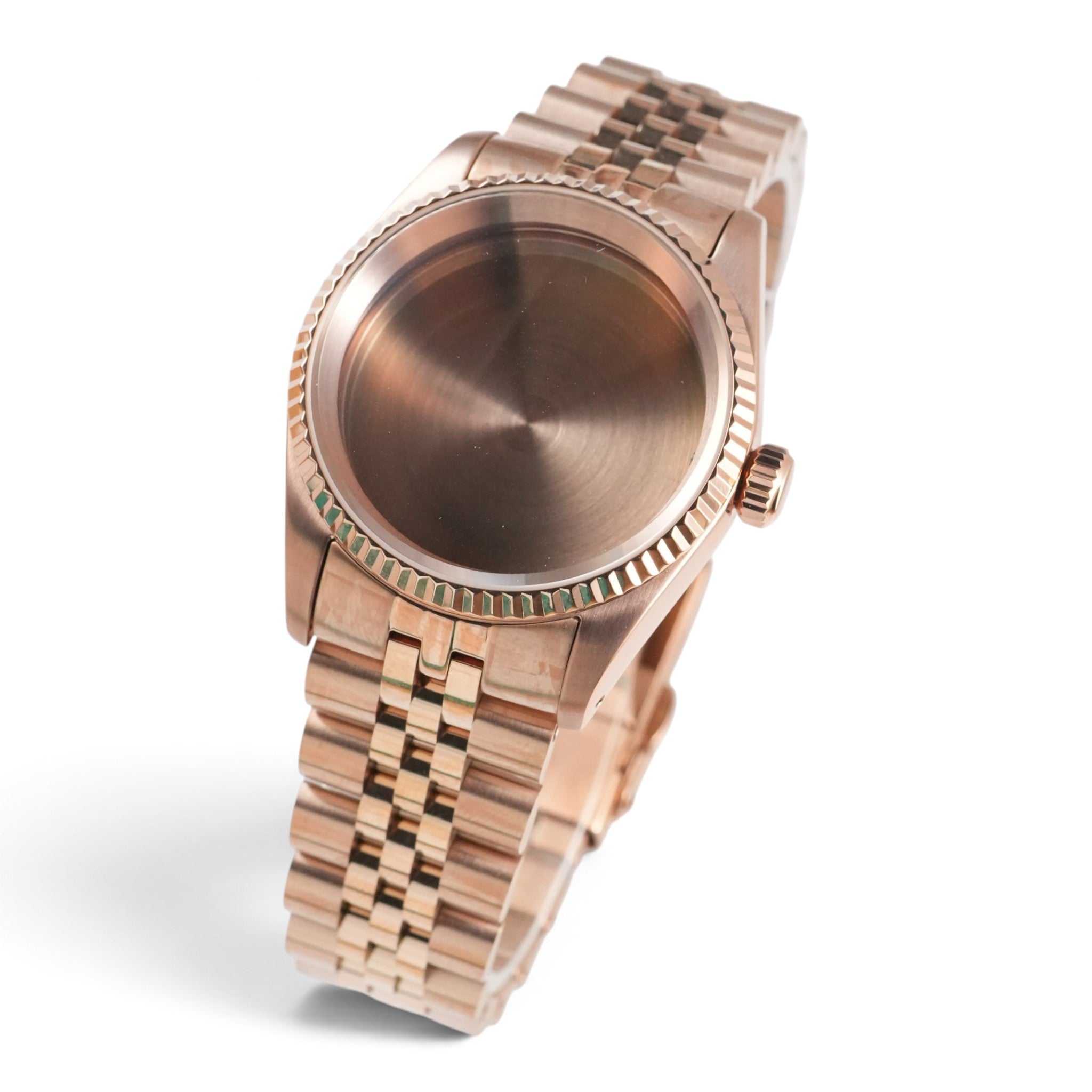 36MM Fluted: Brushed Rose Gold with Jubilee Bracelet