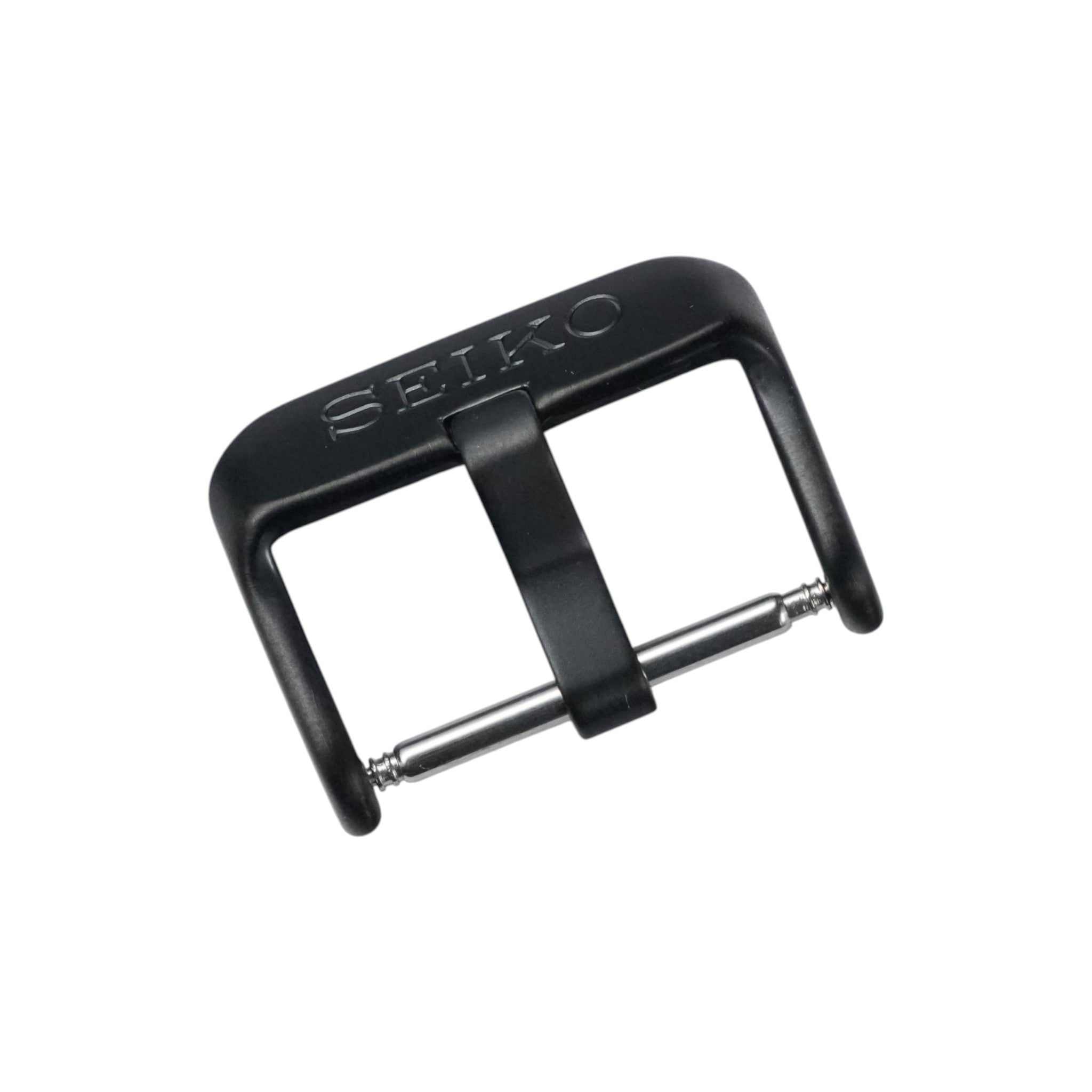 Seiko: Brushed Black ‘Wide' Tang Buckle (20MM)