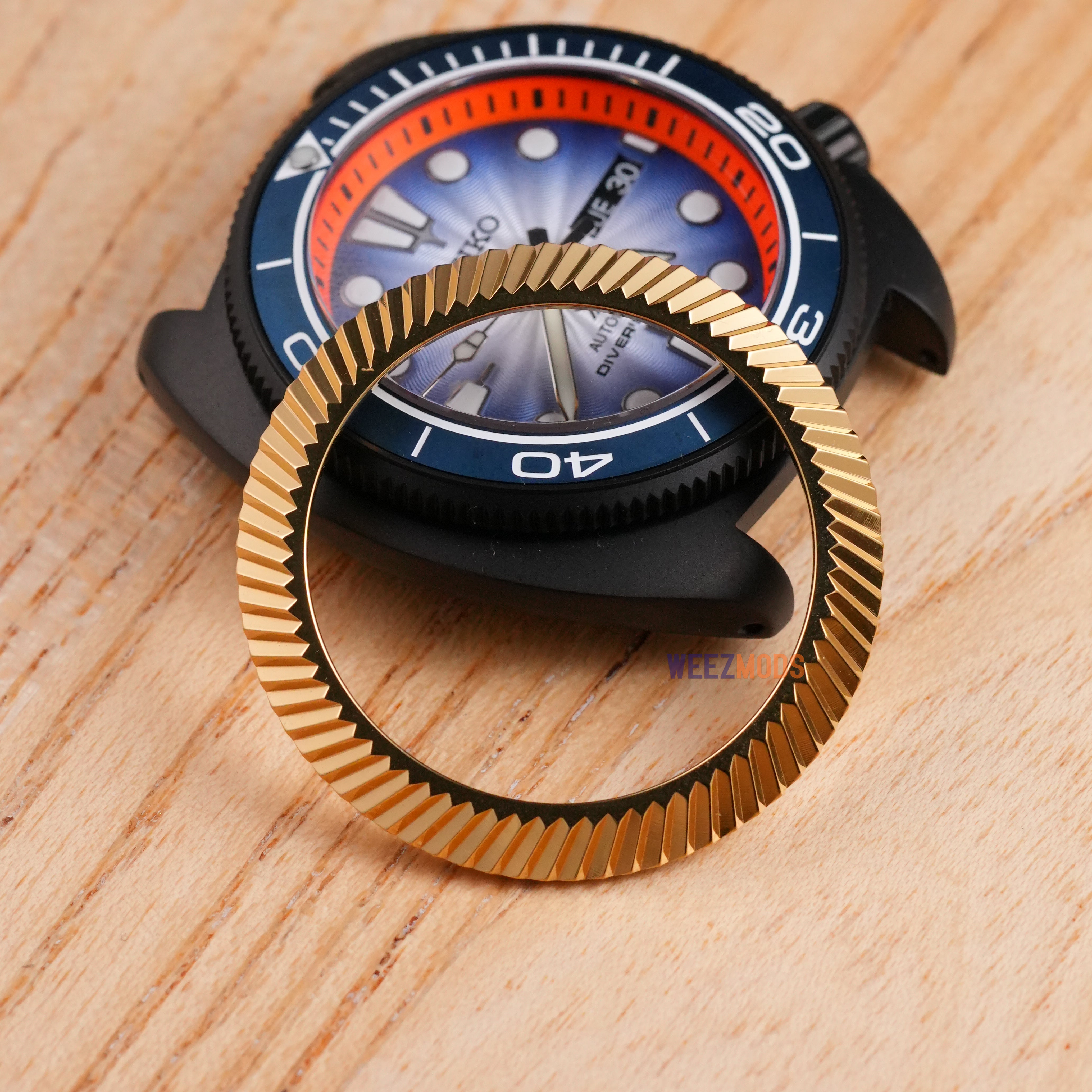 SKX007/SRPD Datejust Slope Bezel: Polished Gold