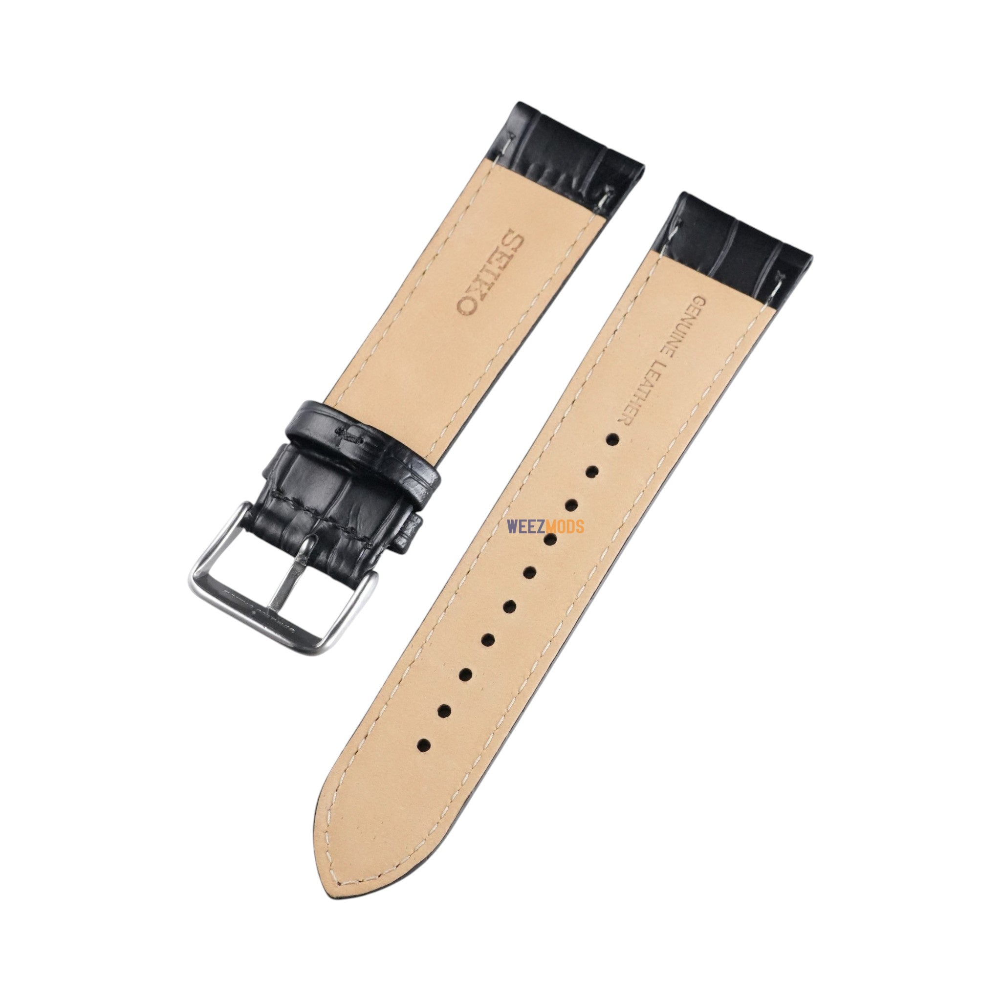 Seiko Presage: 'Cocktail' Black Alligator Leather Strap (22MM)