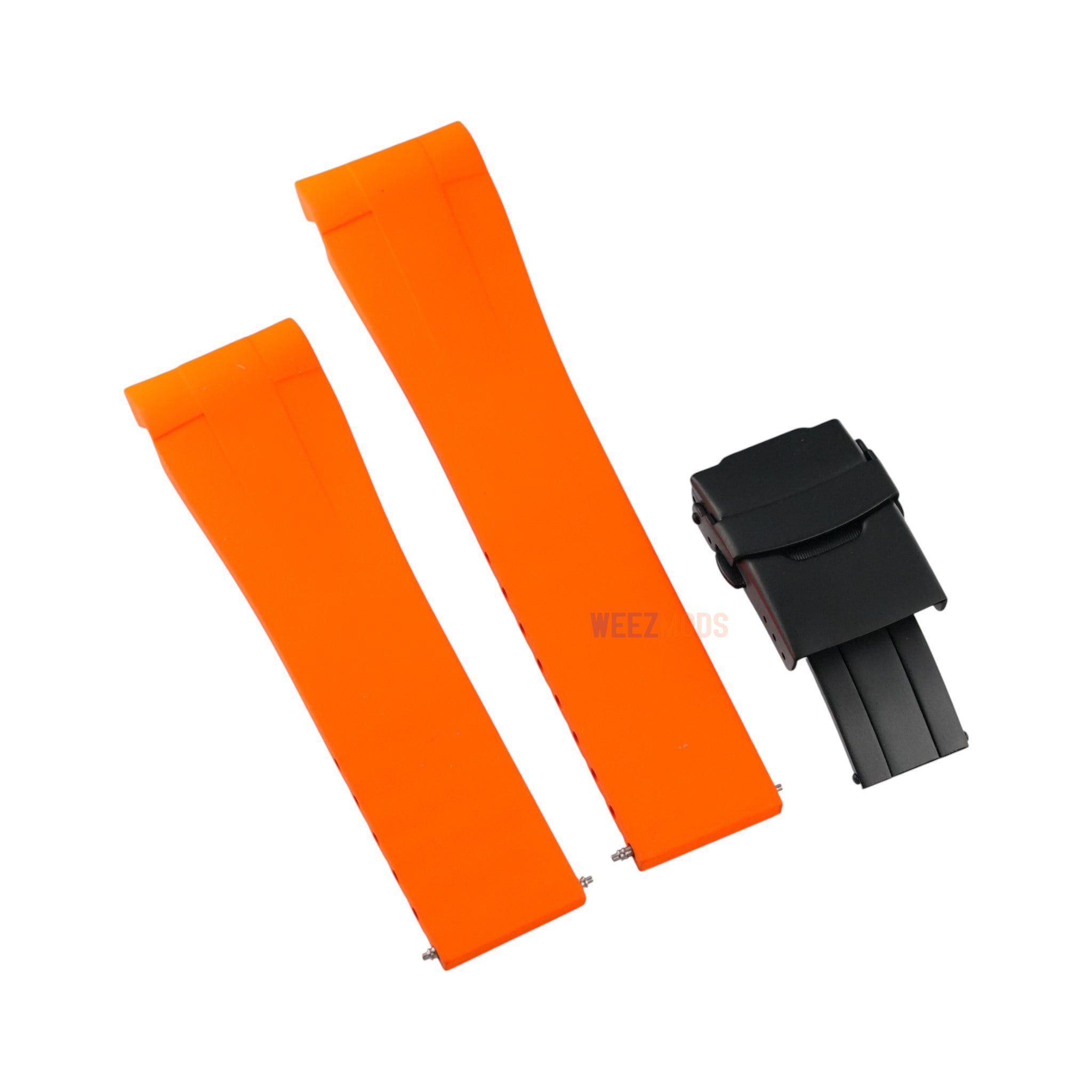 SKX007/SRPD FKM: Orange Rubber Strap with Matte Black Clasp