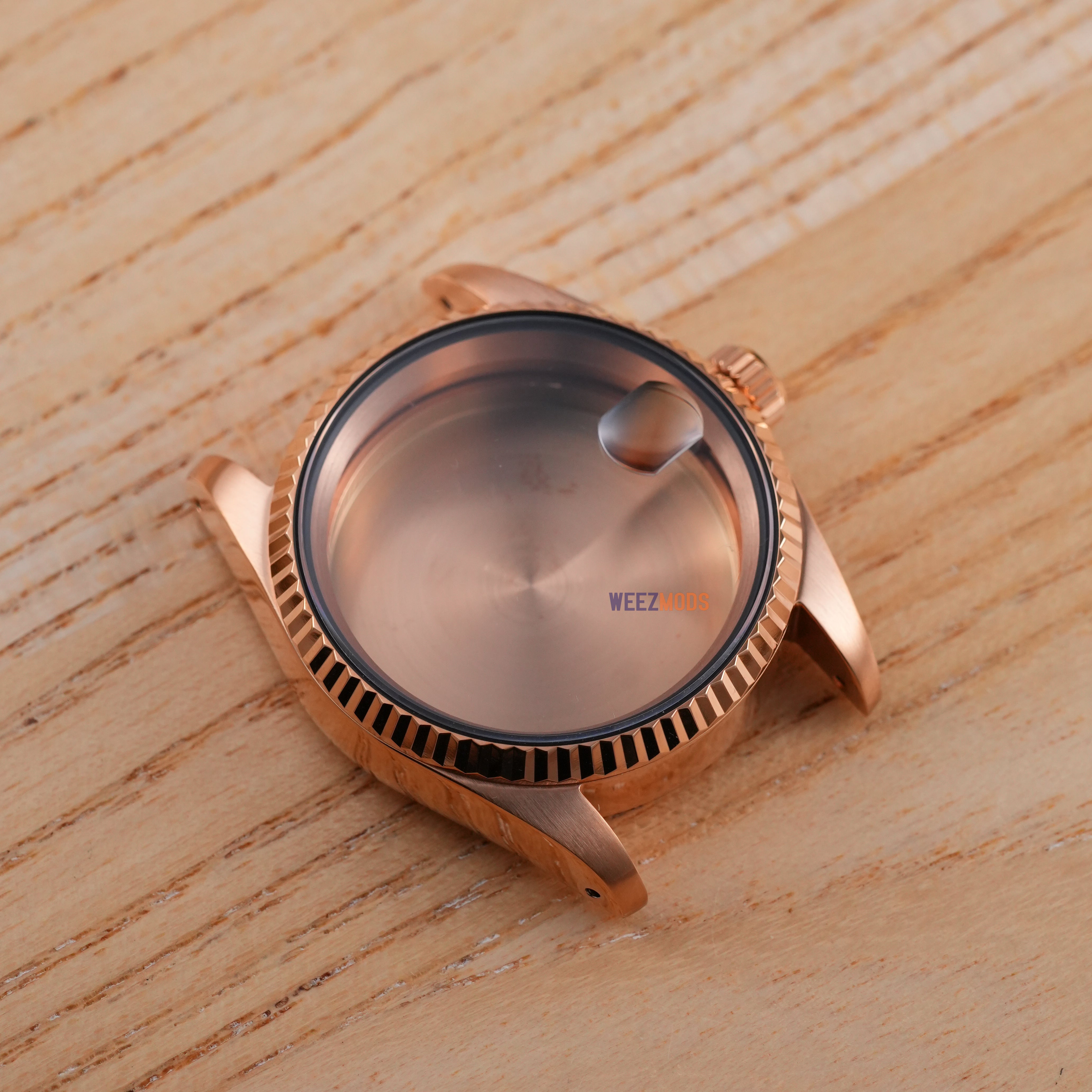 36MM Fluted: Brushed Rose Gold with Cyclops Case