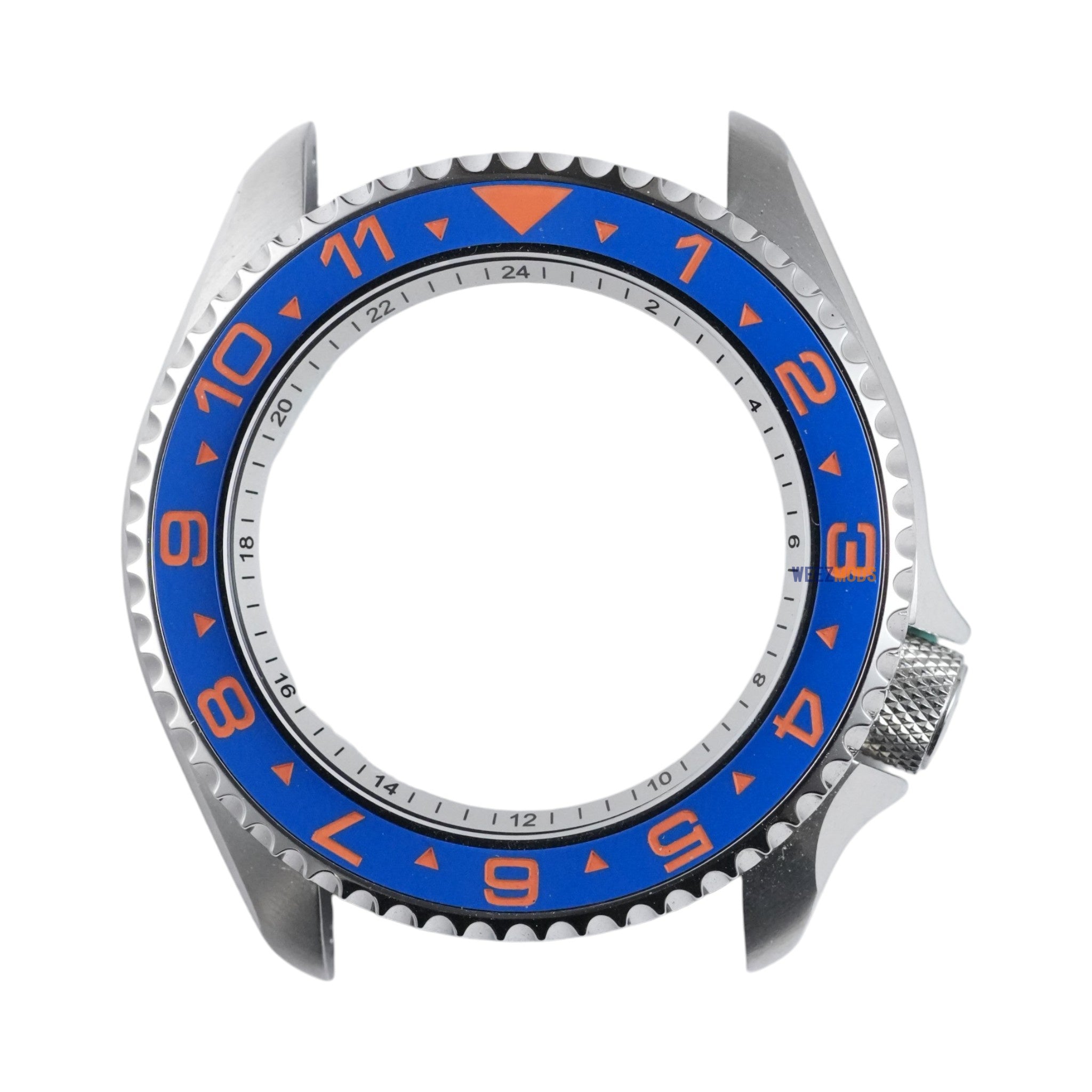 SKX007/SRPD Dual-Time Flat: Blue with Orange Markers
