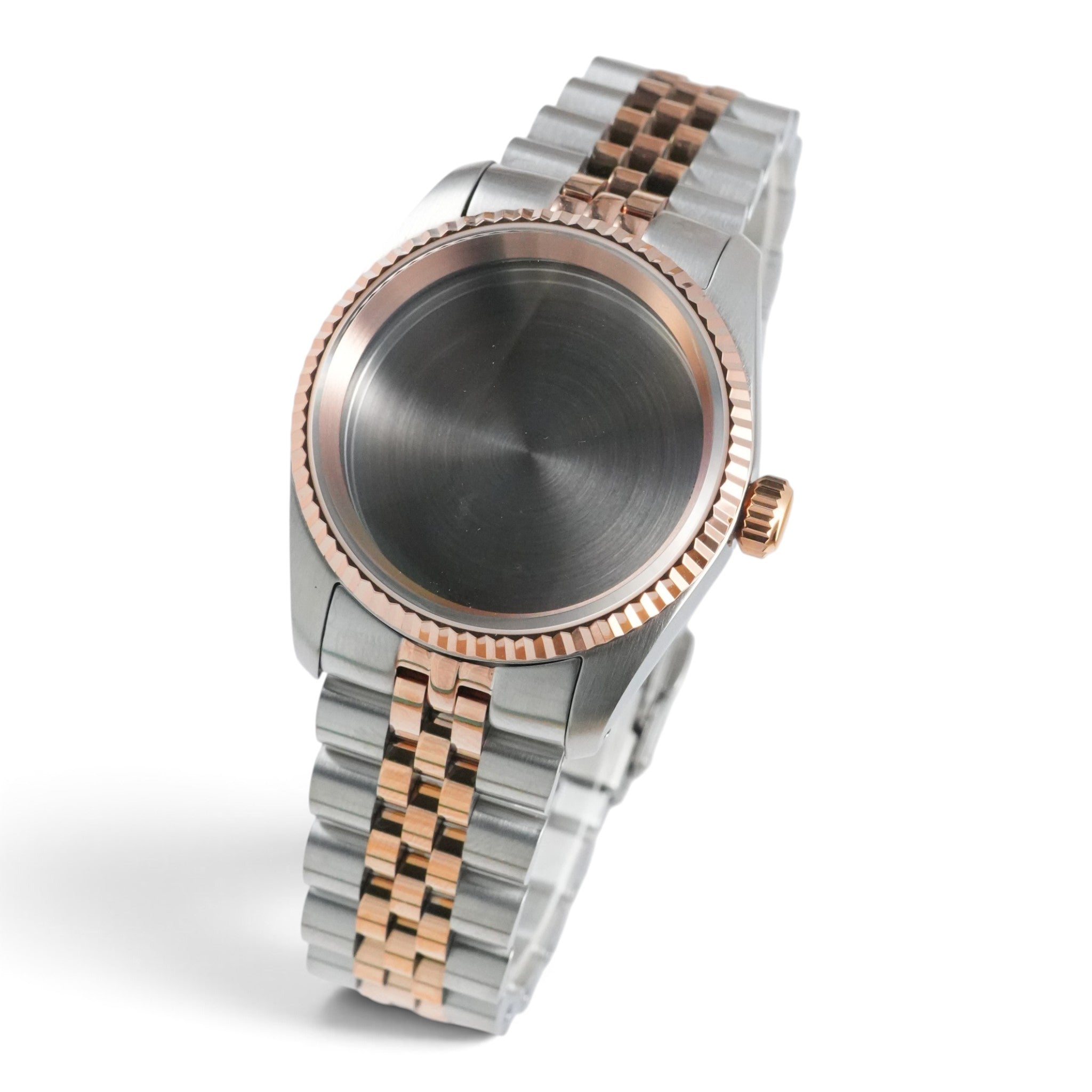 36MM Fluted TT: Brushed Rose Gold Case with Dome & Jubilee Bracelet