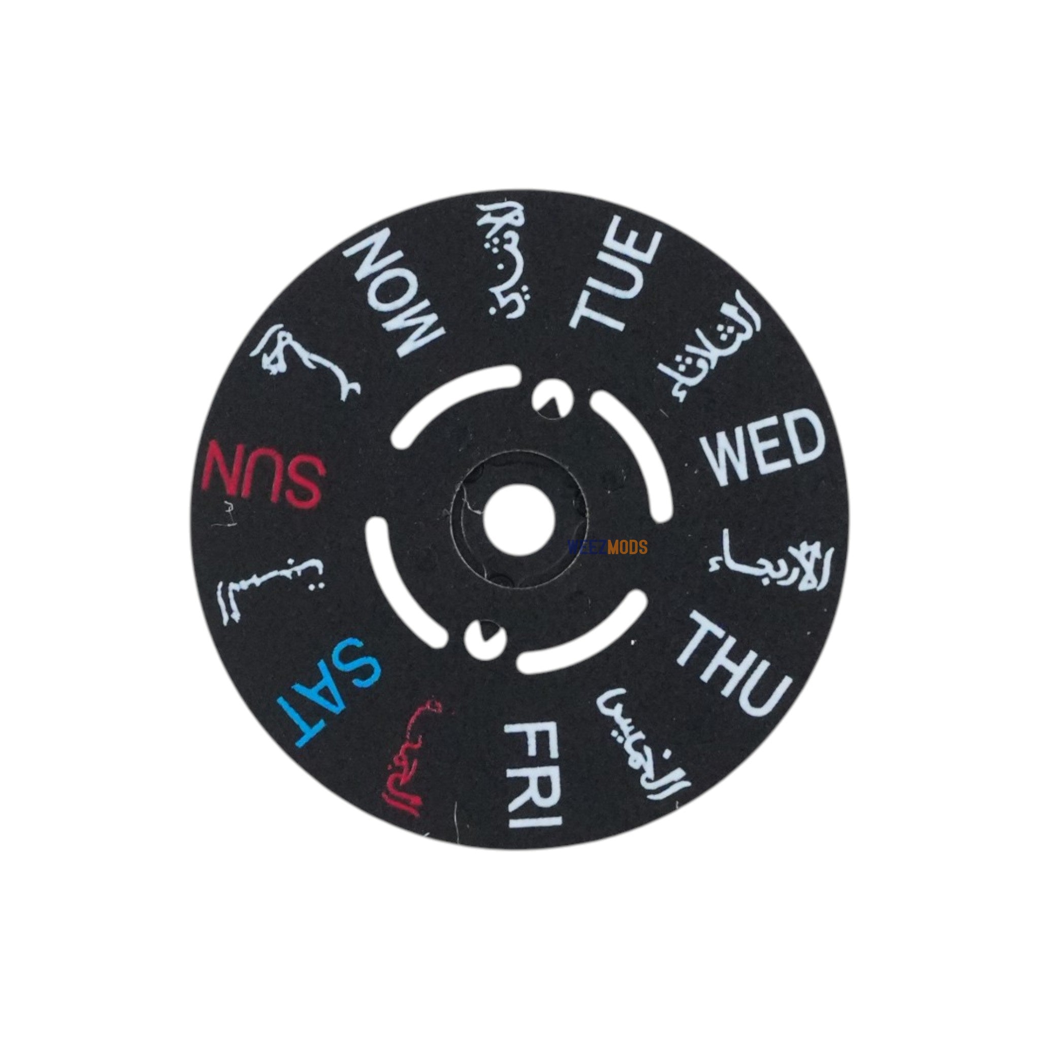 Day Disc: Black Arabic with White Numerals (3:00" Position & 3:80" Position)