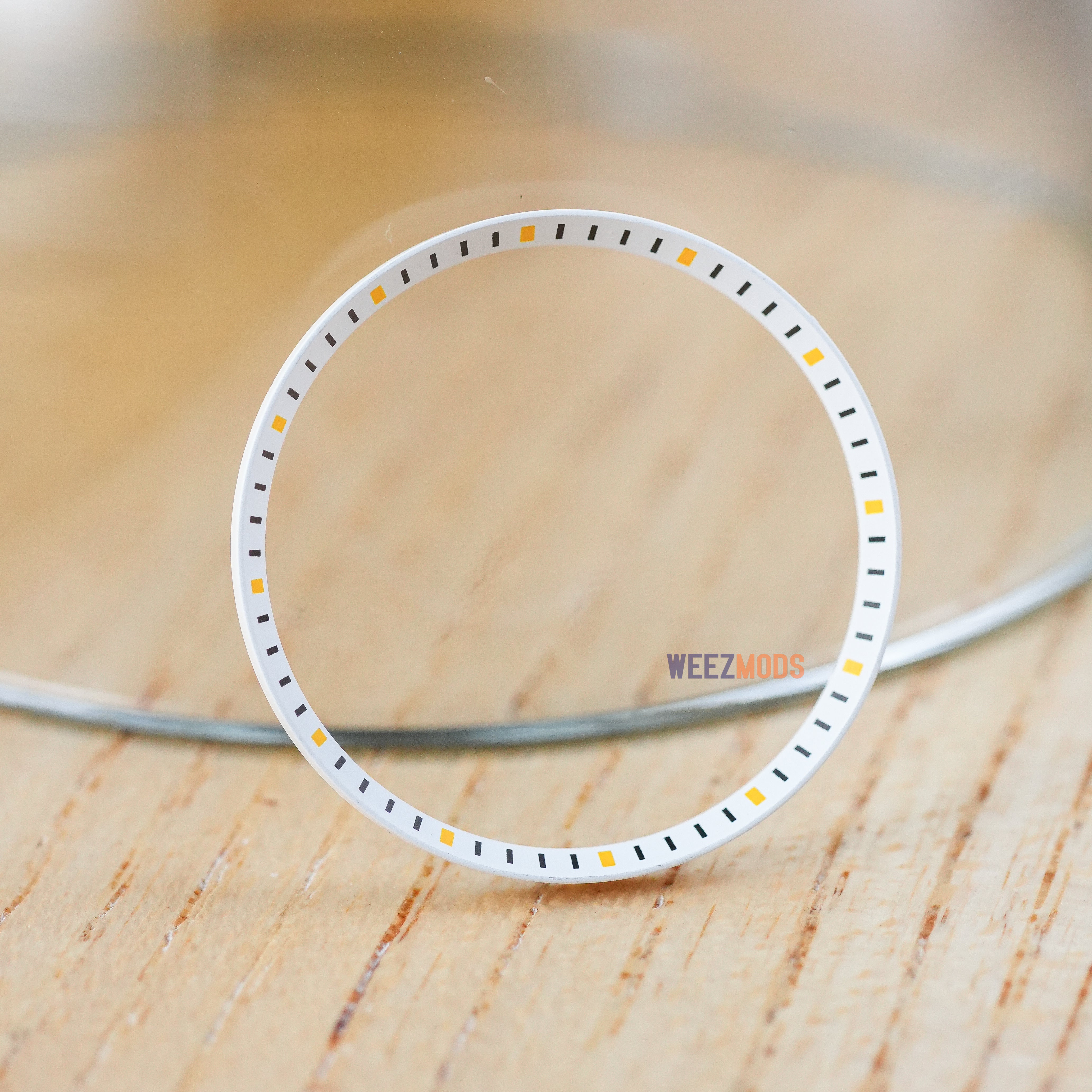 SKX007/SRPD Chapter Ring: White with Yellow Markers