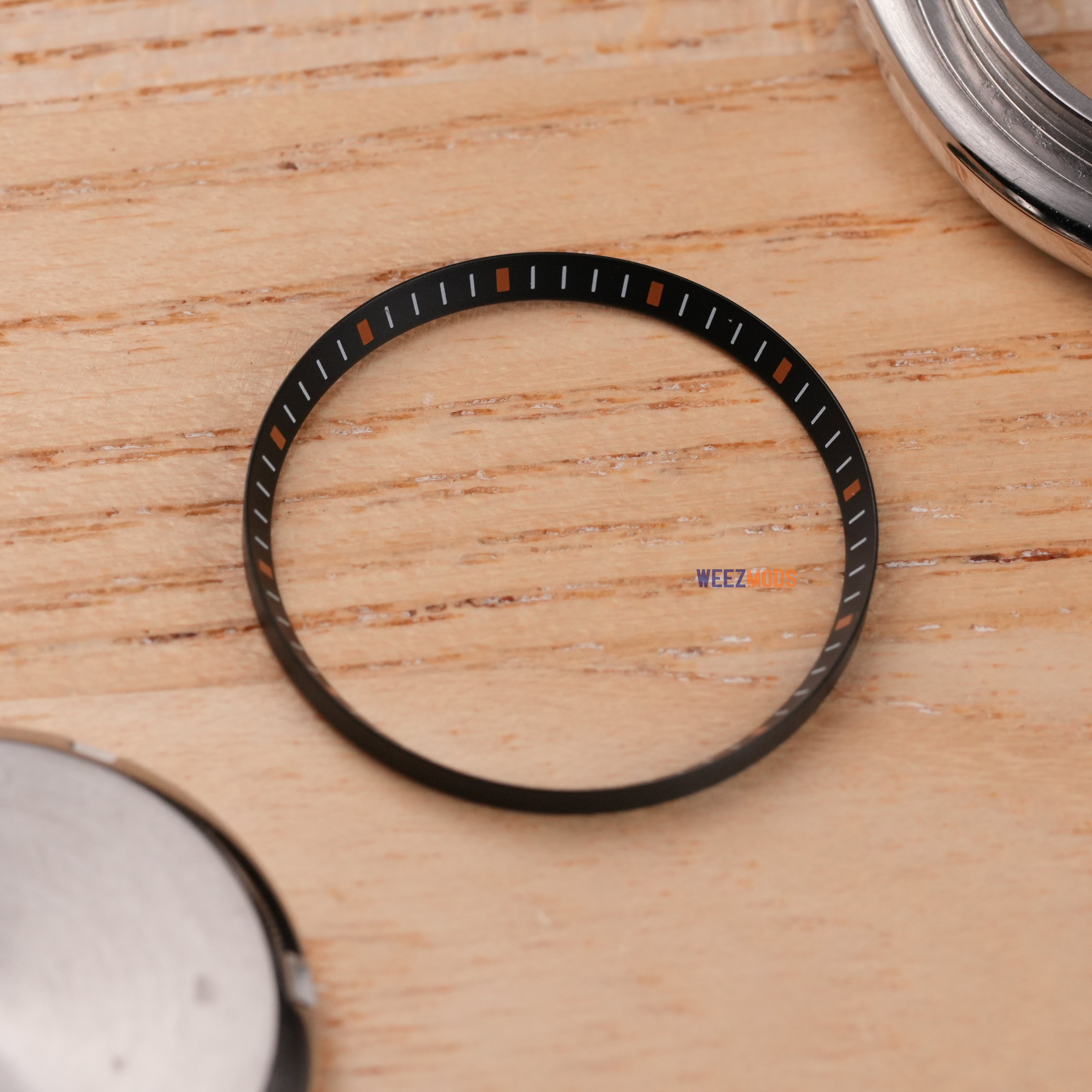 SKX007/SRPD Chapter Ring V2: Black with Orange Markers