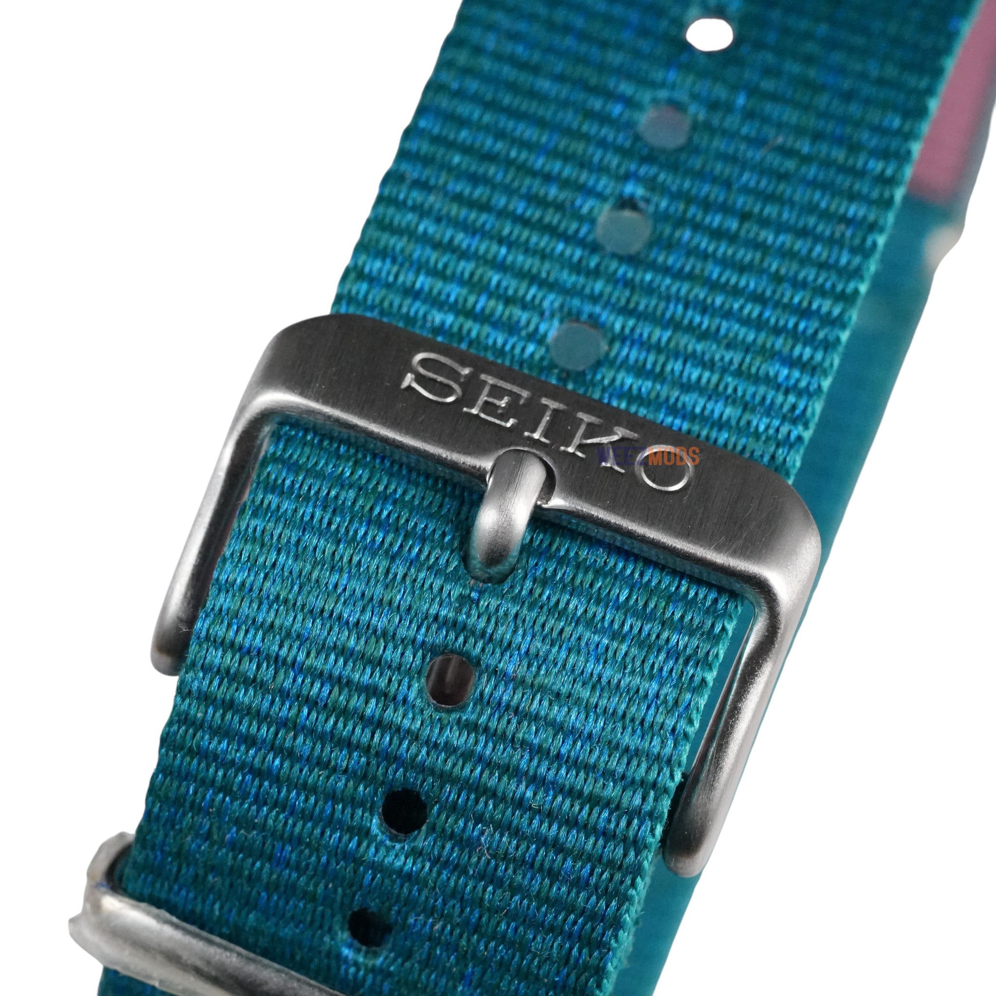 Seiko: Teal Speckle with Green Lining Nato Strap (22MM)