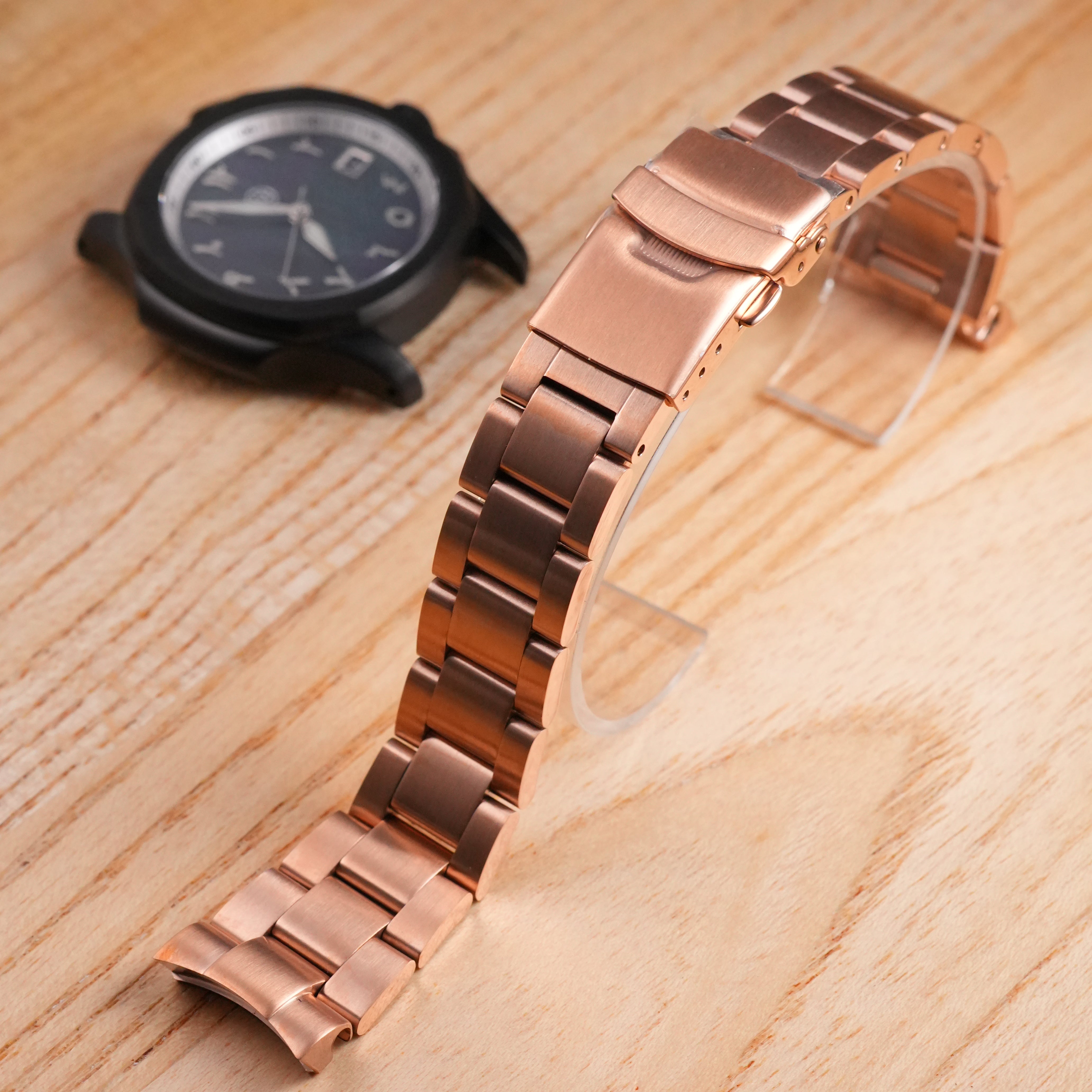 SKX007 Nautilus: Brushed Rose Gold Oyster Bracelet