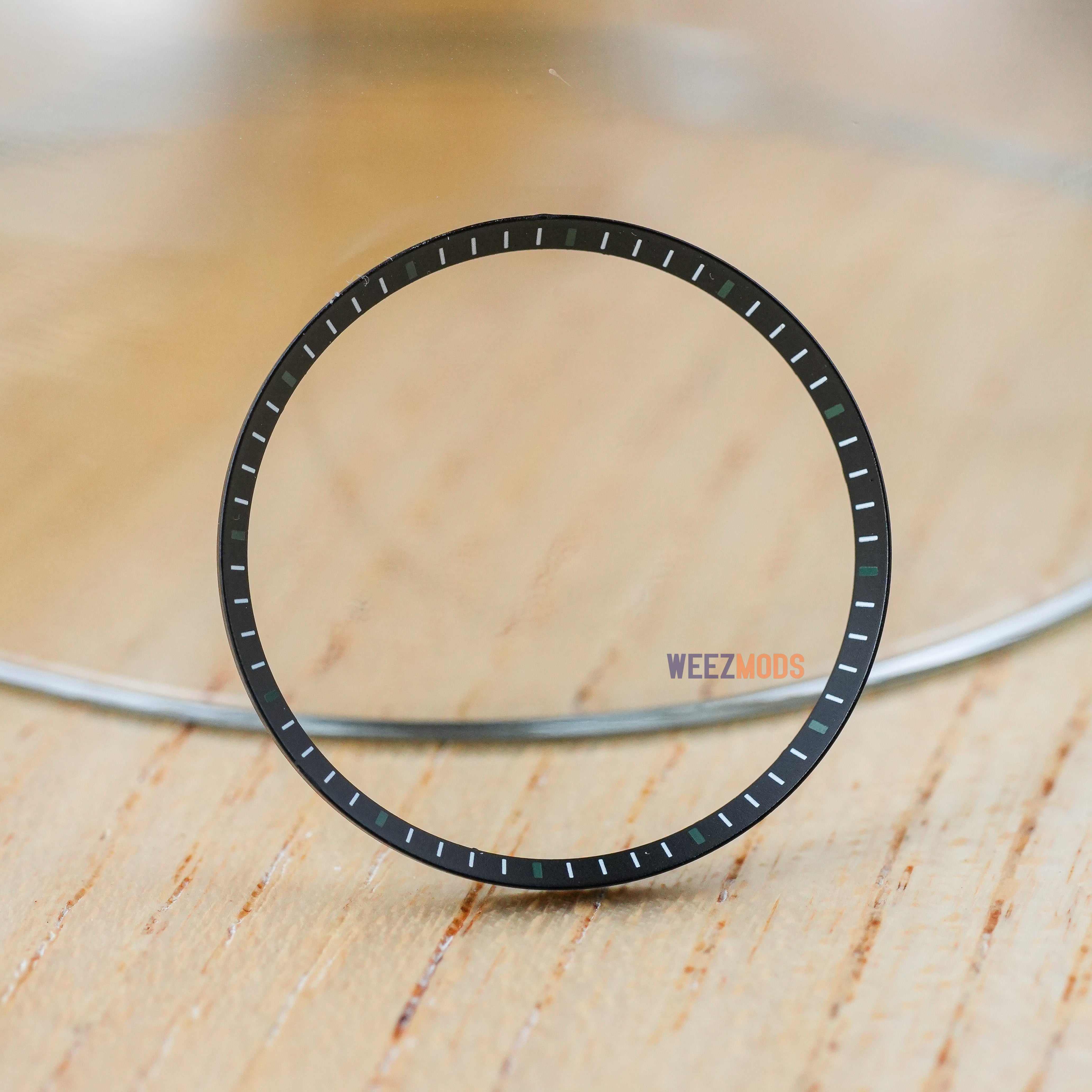 SKX007/SRPD Chapter Ring: Black with Green Markers