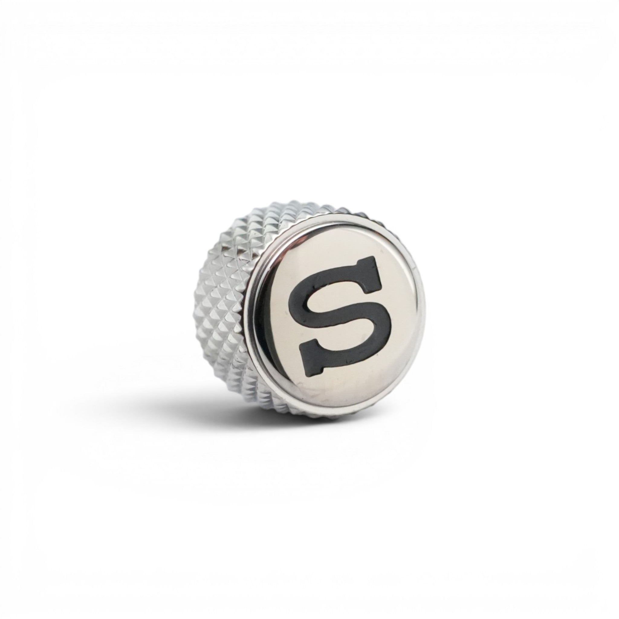 SKX007 Knurled Crown: Polished Silver with Black S
