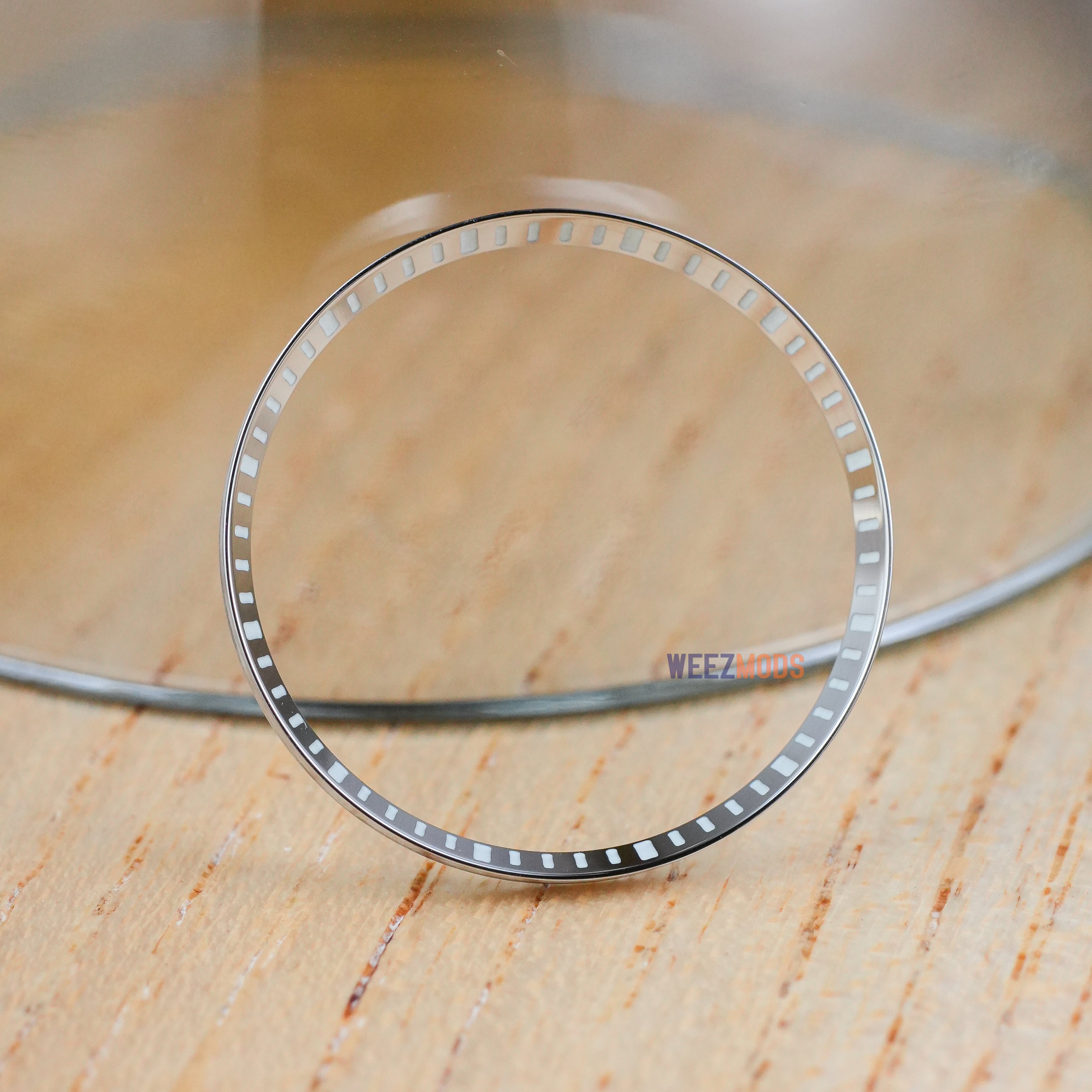 SKX007/SRPD Chapter Ring: Polished Silver with C3 Luminous Markers