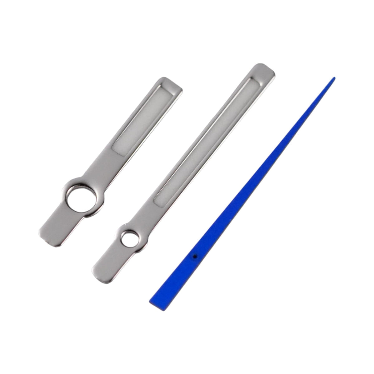 Medium Baton: Polished Silver Hands w/ Blue Needle