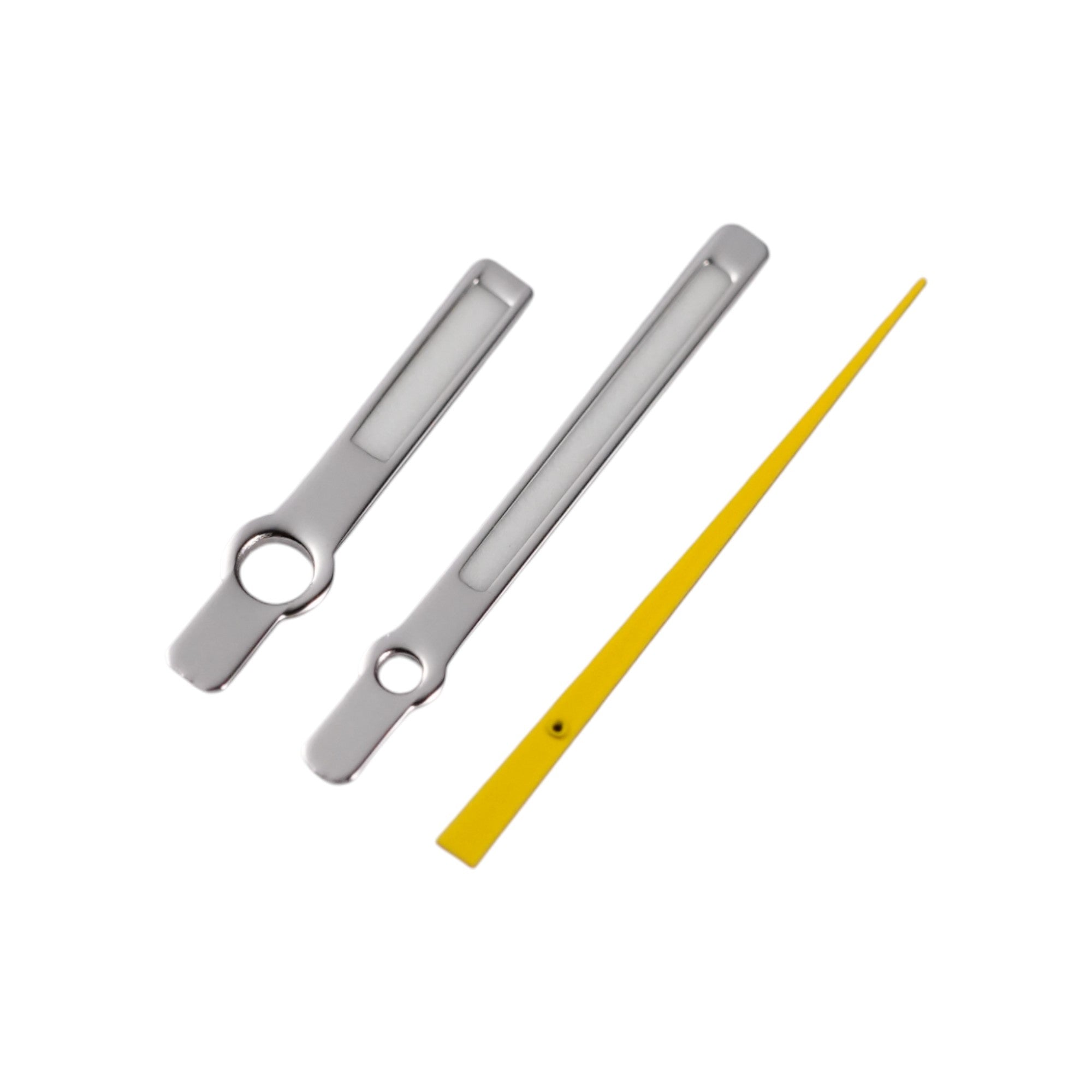 Medium Baton: Polished Silver Hands w/ Yellow Needle