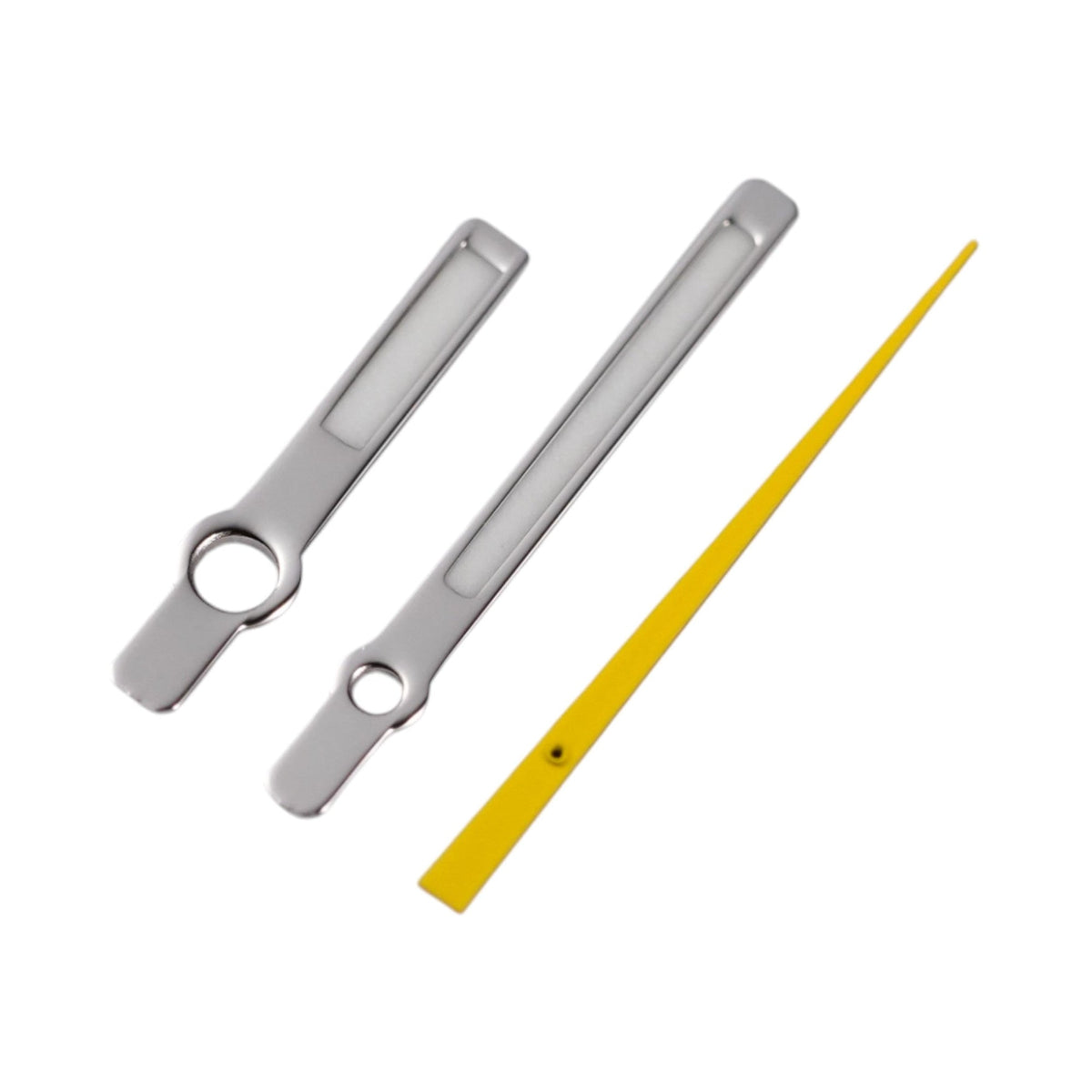 Medium Baton: Polished Silver Hands w/ Yellow Needle