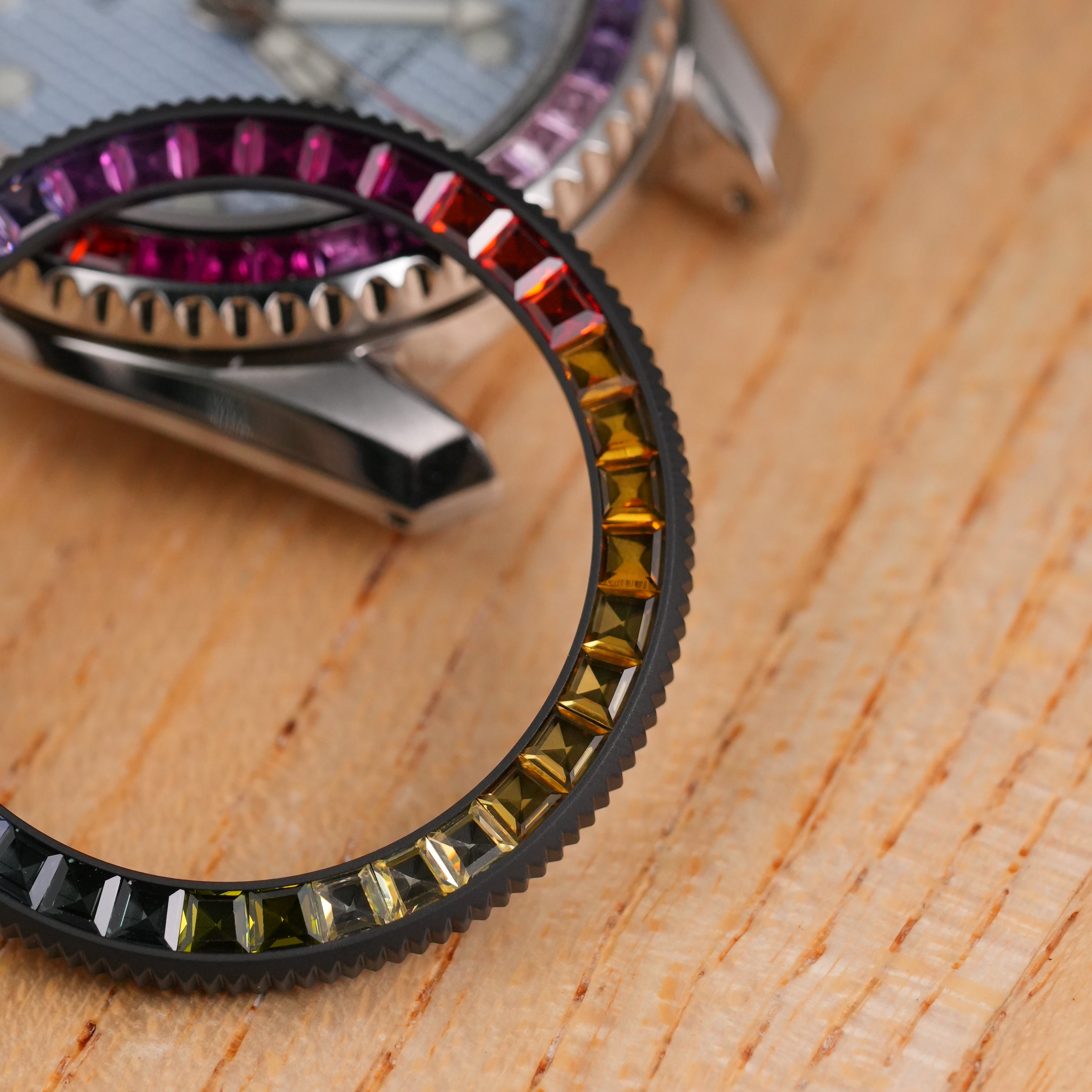 SKX007/SRPD Coin Edge Bezel: Matte Black in Rainbow