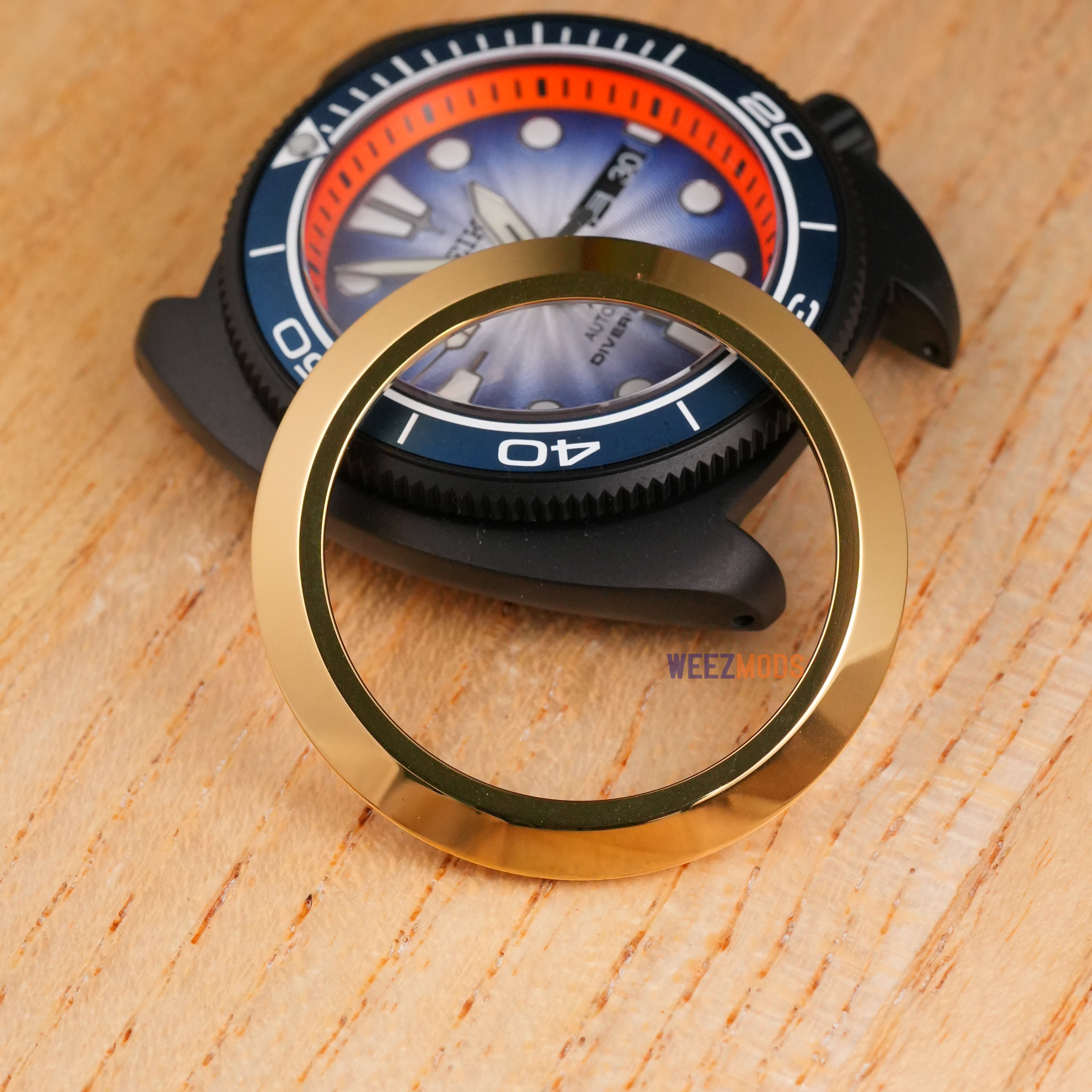 SKX007/SRPD Pilot Bezel: Polished Gold