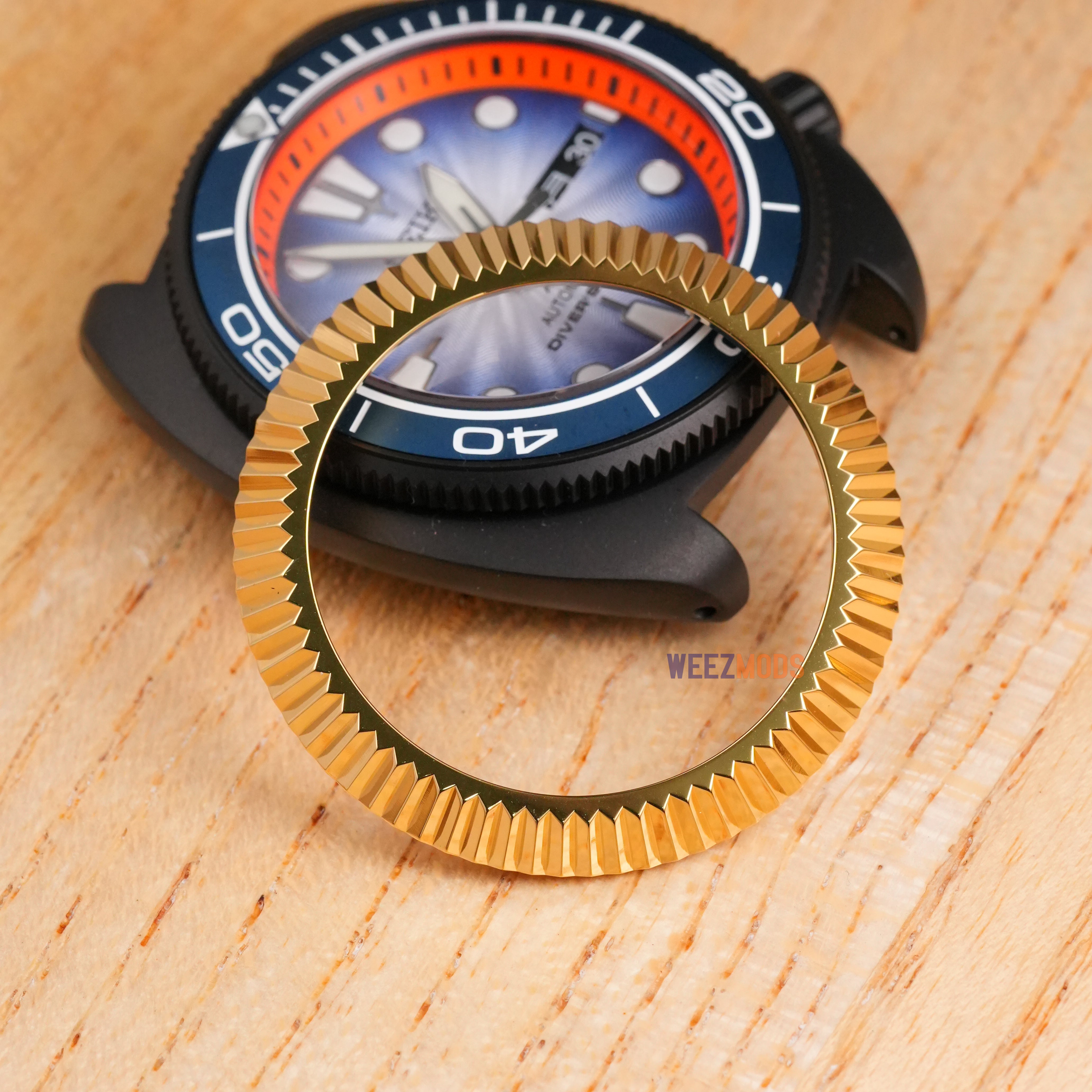 SKX007/SRPD Datejust Bezel: Polished Gold