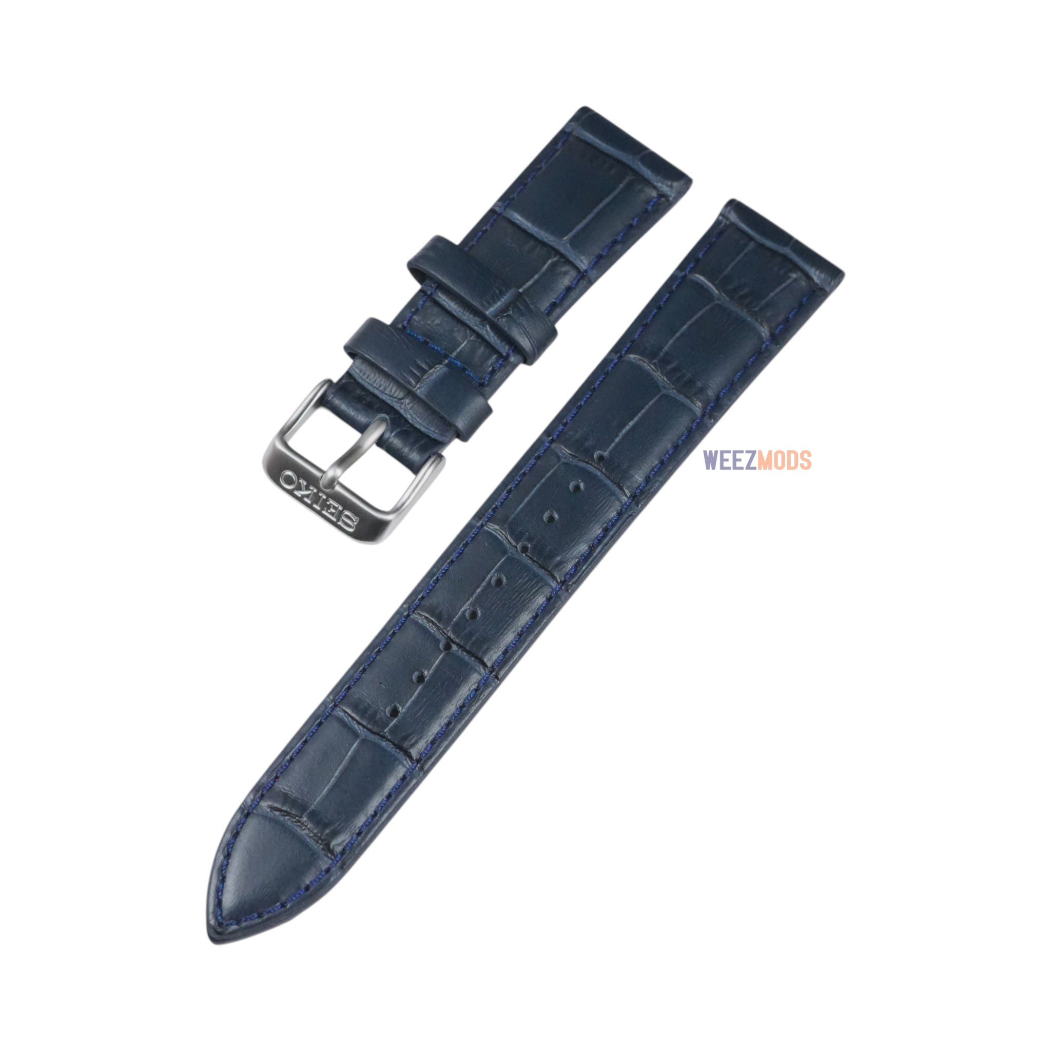 Seiko Presage: 'Cocktail' Blue Alligator Leather Strap