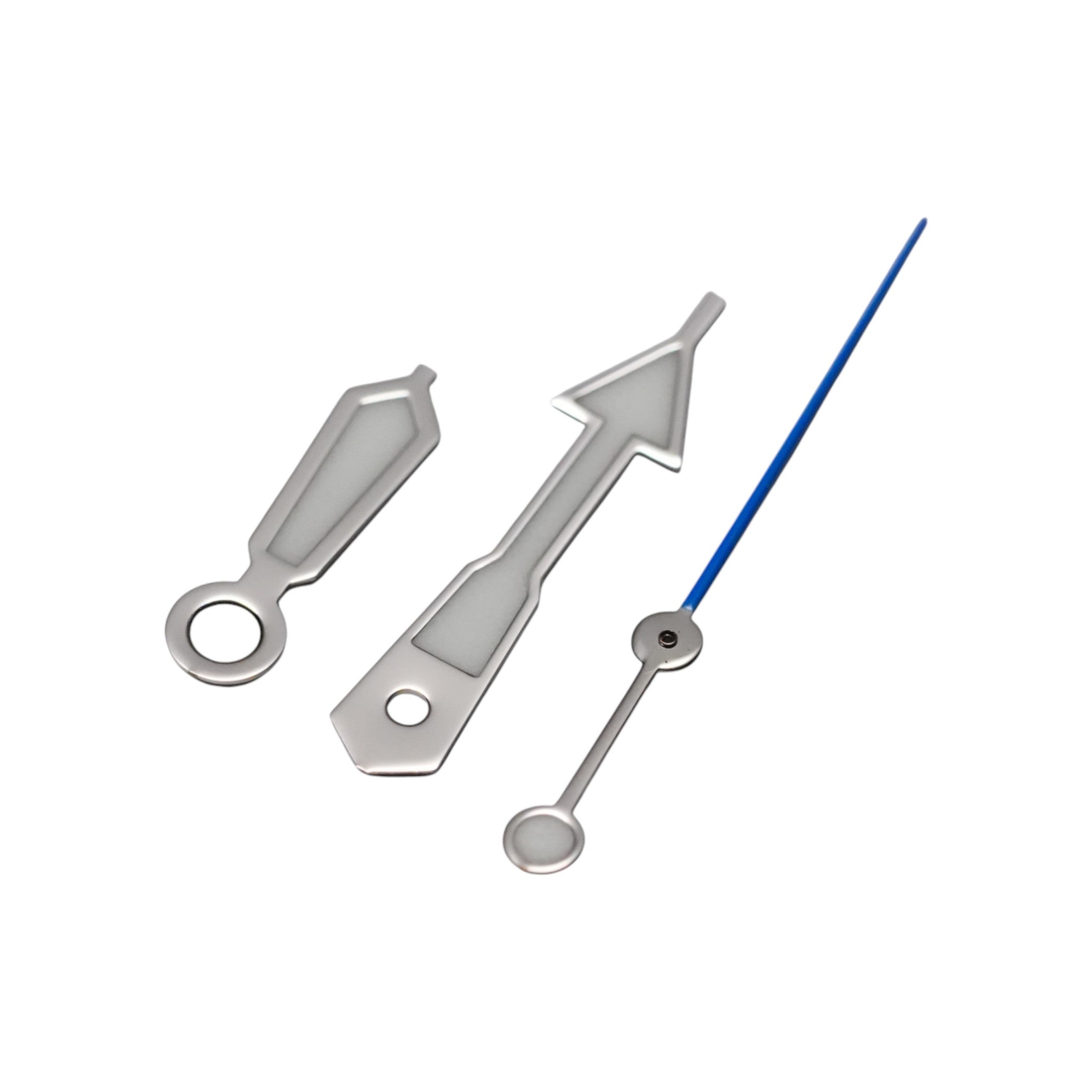 SKX: Polished Silver Hands with Blue Tip