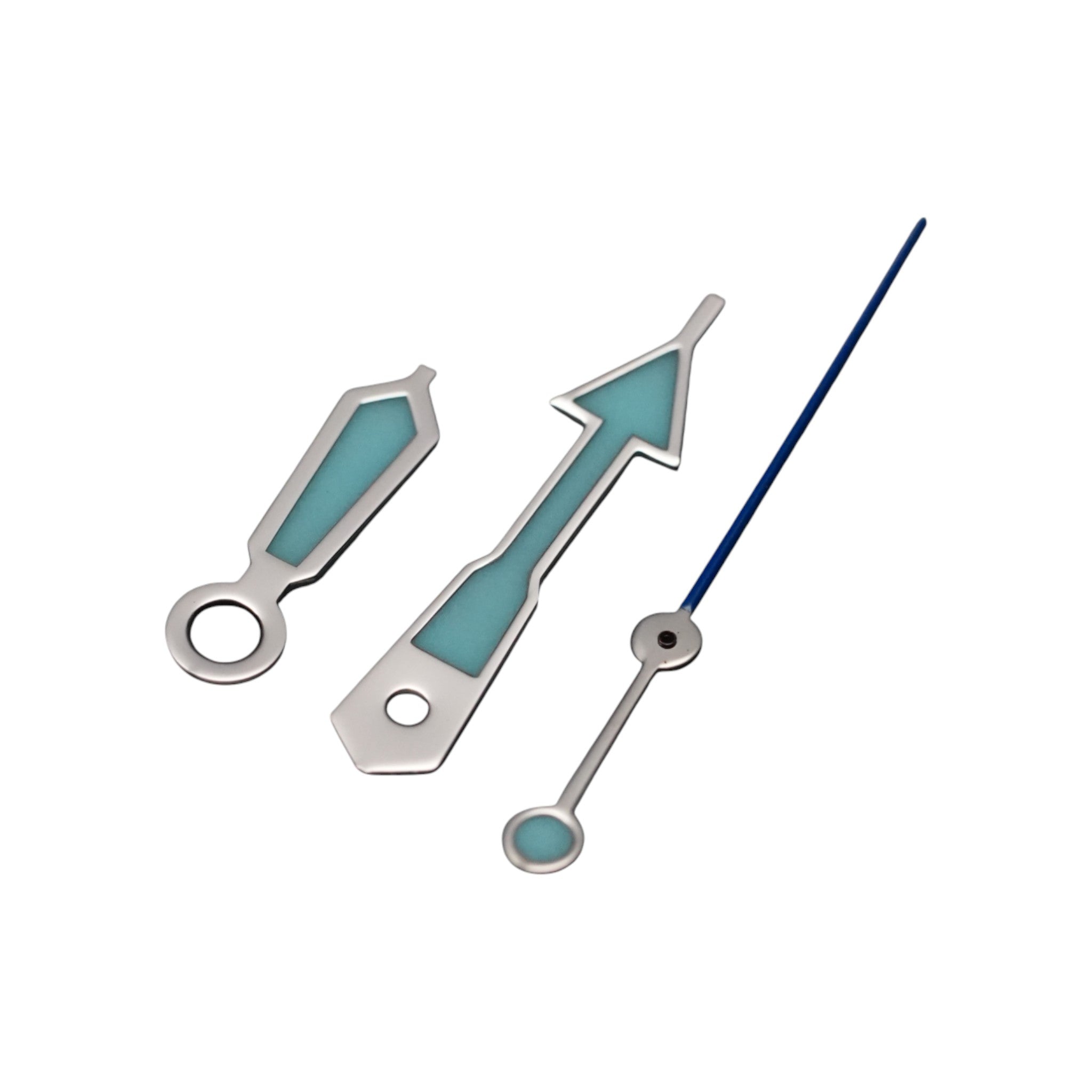 SKX: Polished Silver Hands with Blue Tip