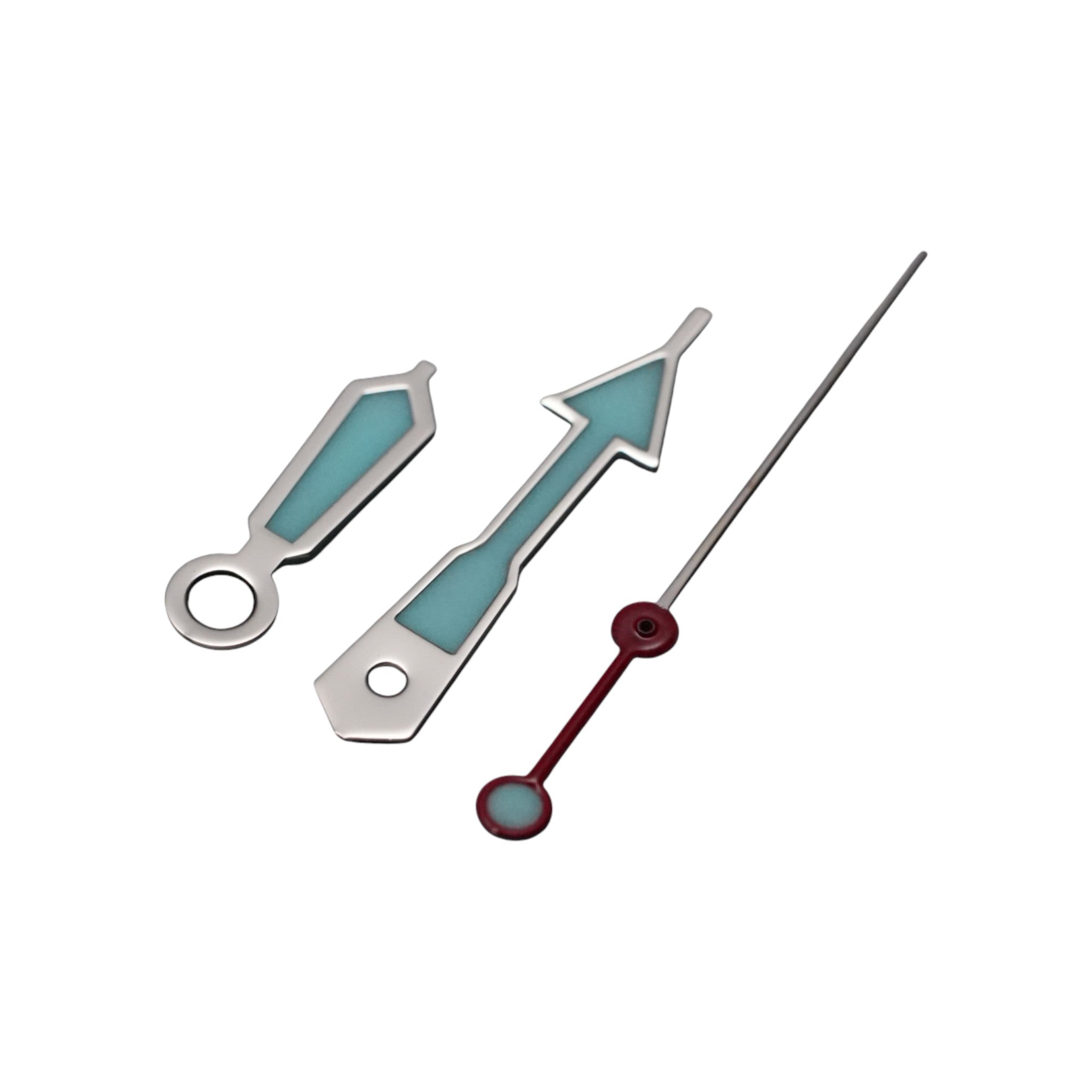 SKX: Polished Silver Hands with Red Short Tip