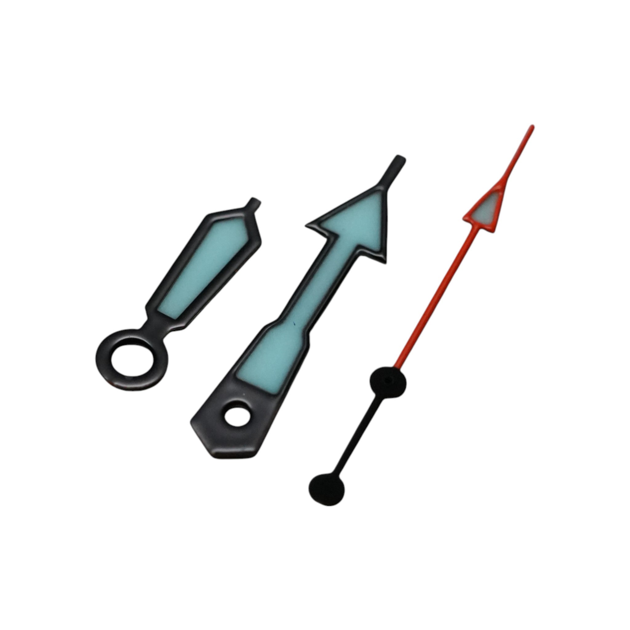 SKX: Polished Black Hands with Orange Arrow