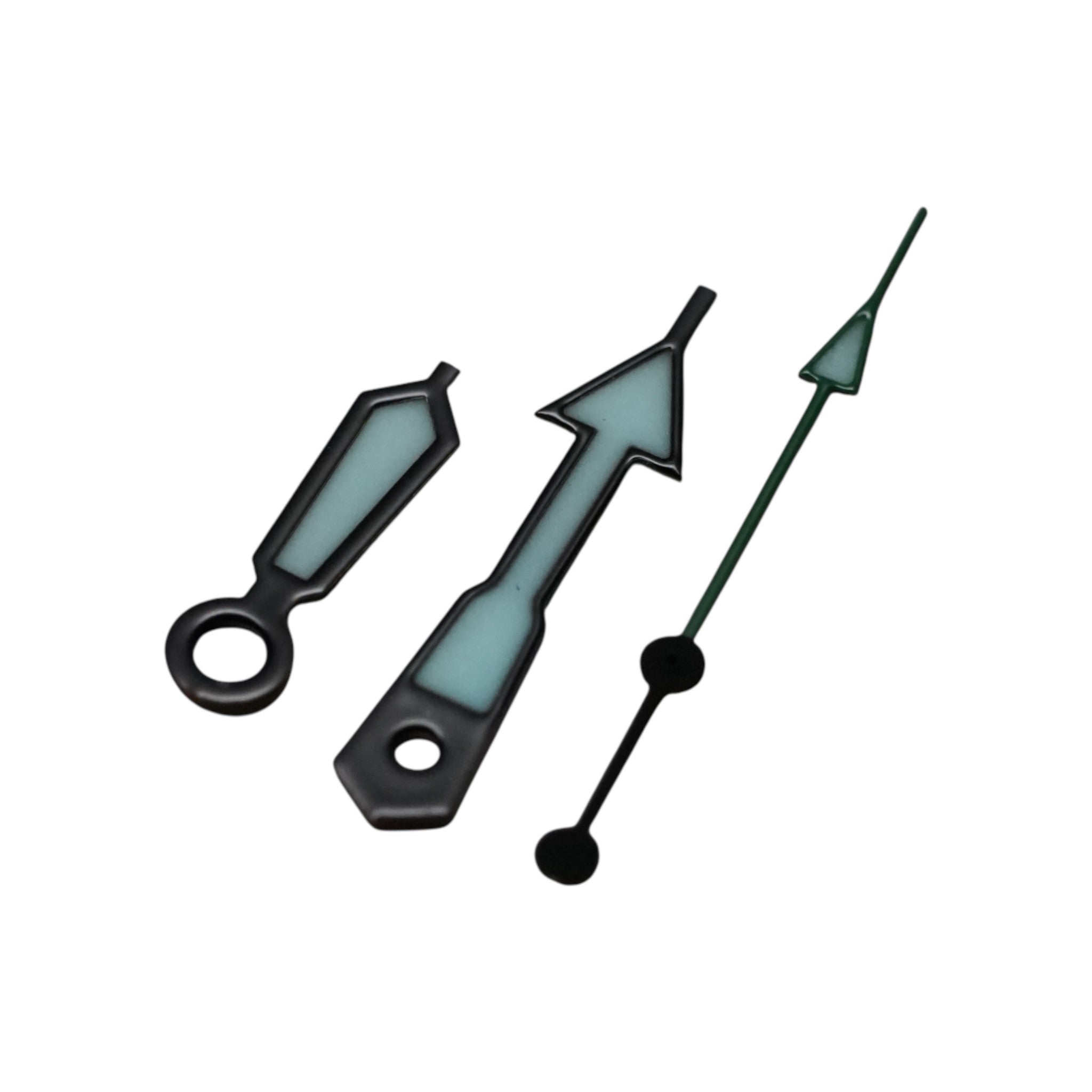 SKX: Polished Black Hands with Green Arrow