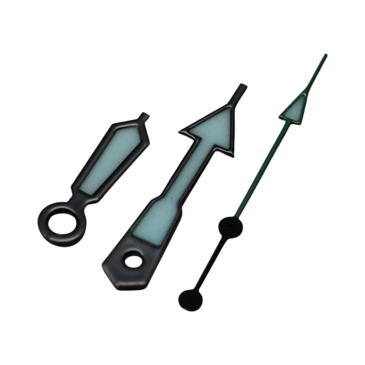 SKX: Polished Black Hands with Green Arrow