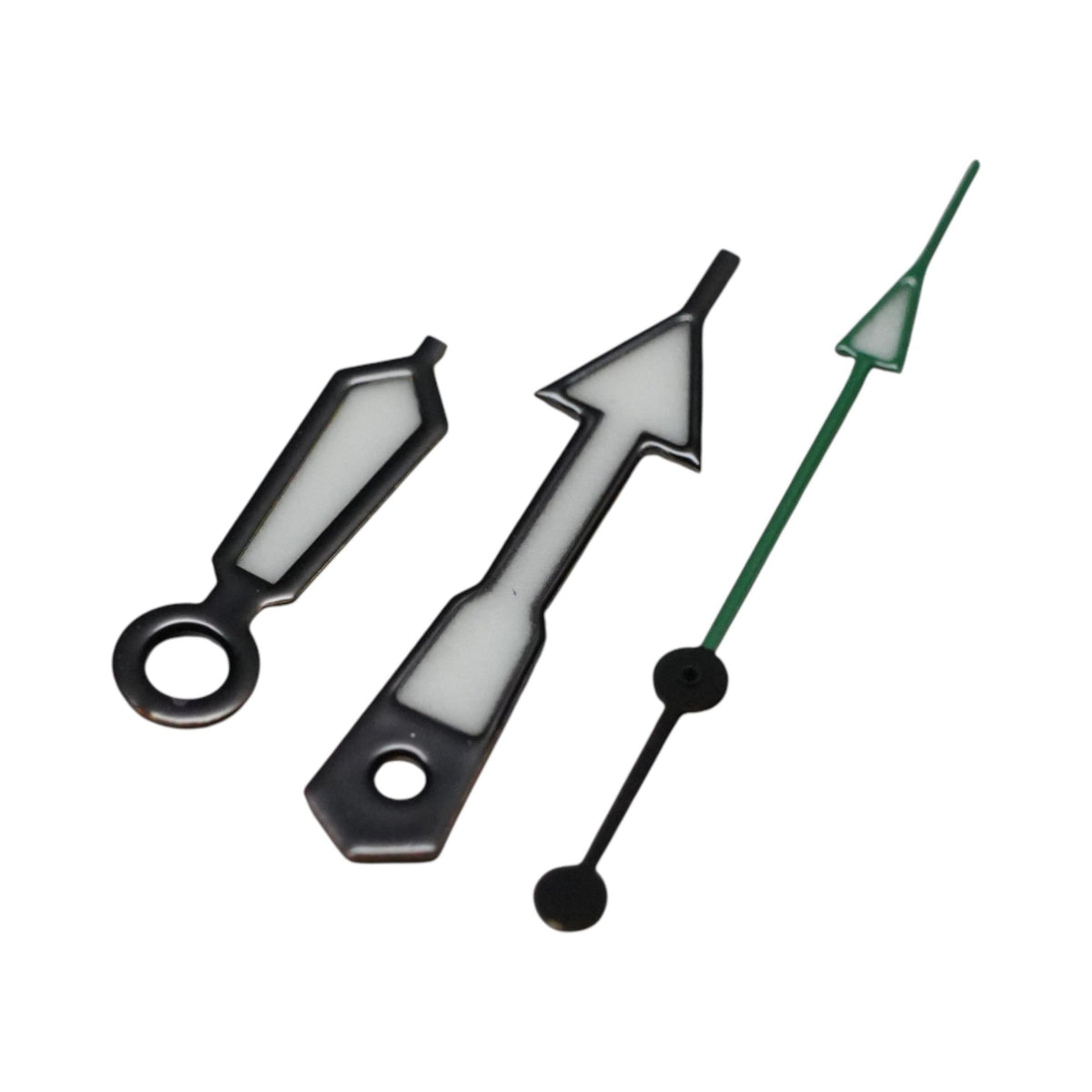 SKX: Polished Black Hands with Green Arrow