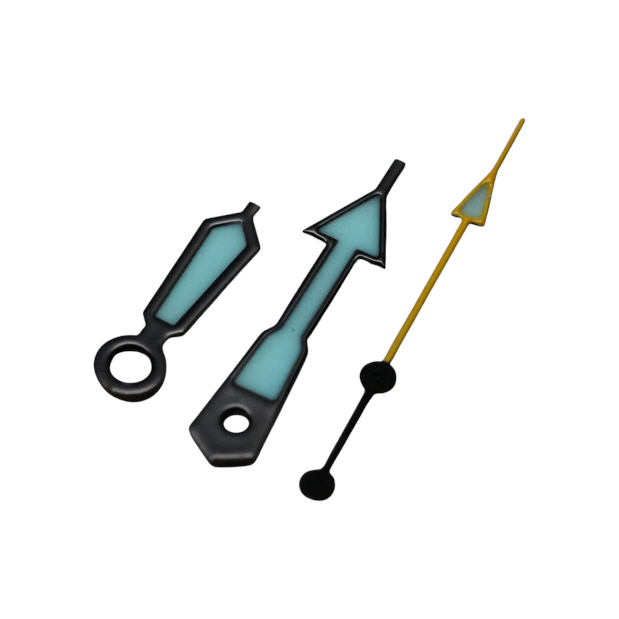 SKX: Polished Black Hands with Yellow Arrow