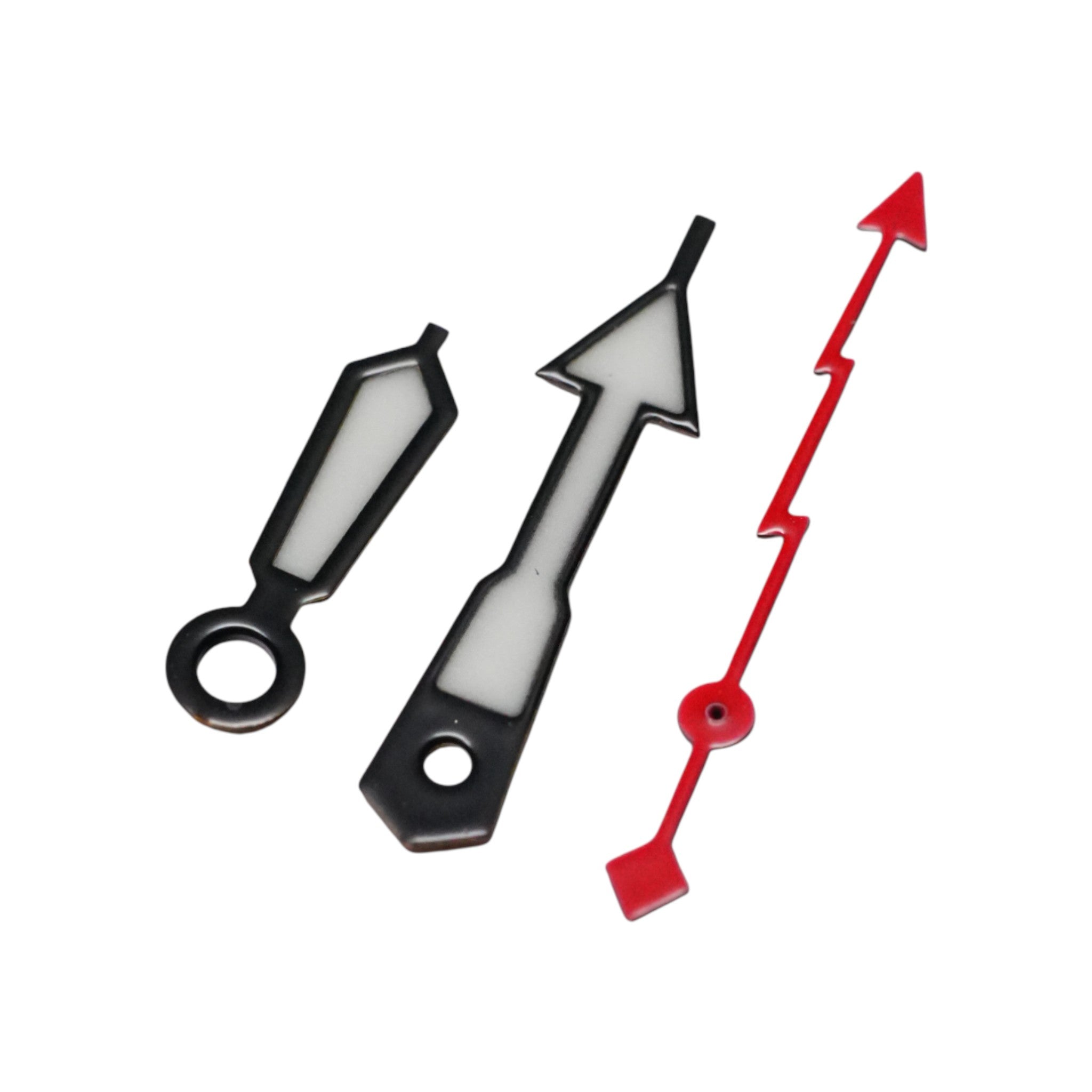 SKX: Polished Black Hands with Red Lighting