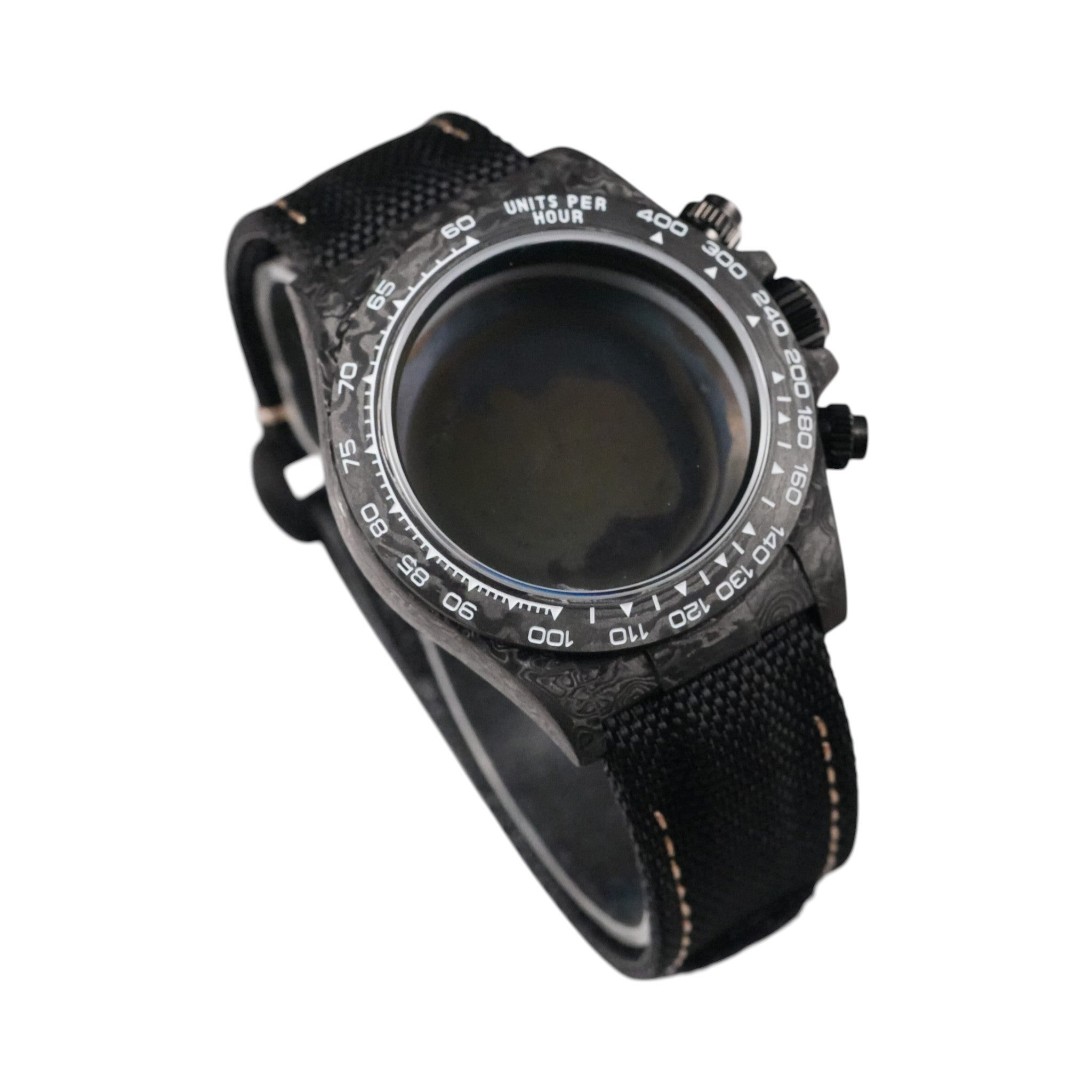 Black Carbon Fiber VK63 Case: White Numerals