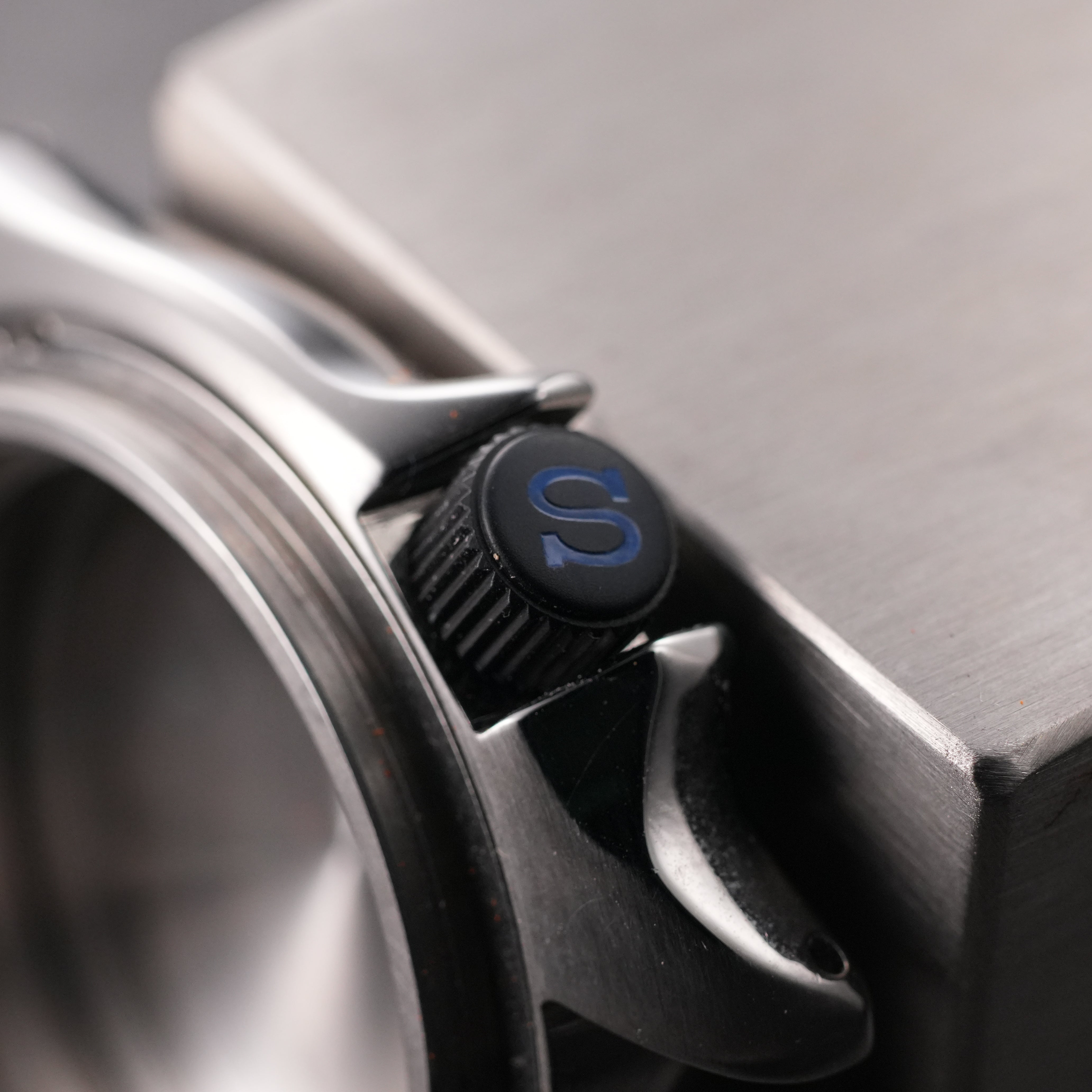 SKX007 Crown: Matte Black with Blue "S"