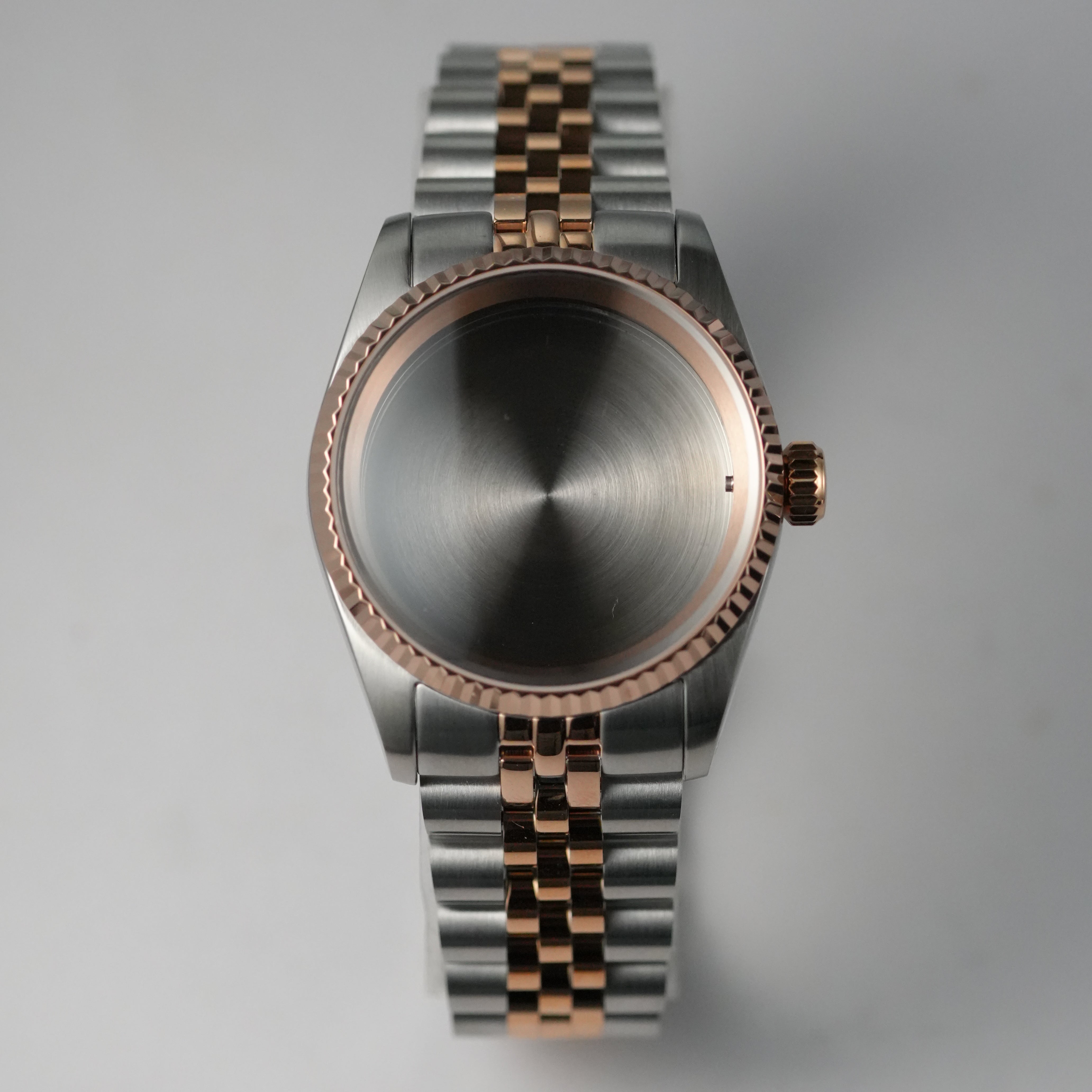 36MM Fluted TT: Brushed Rose Gold Case with Dome & Jubilee Bracelet