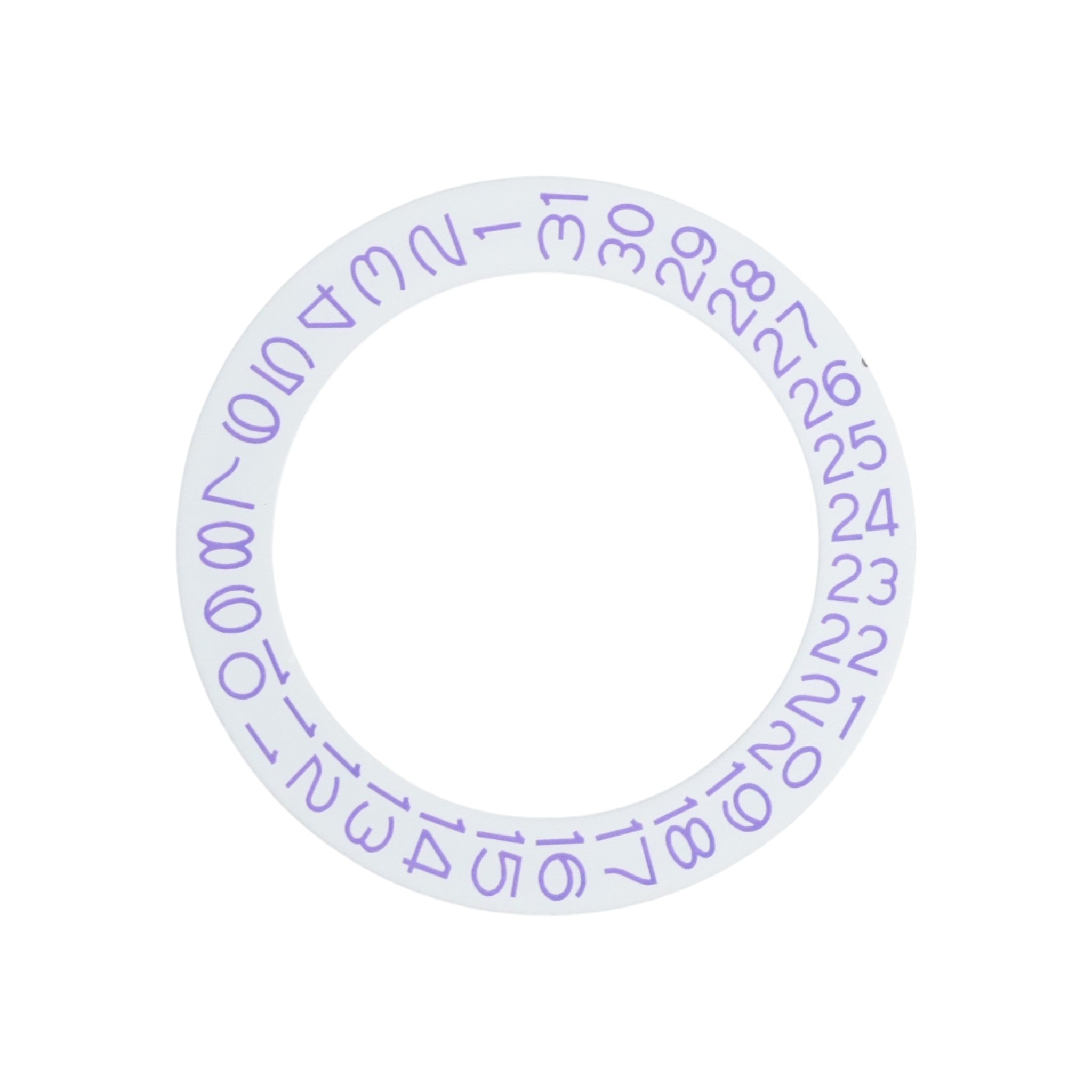 Date Disc: White with Purple Numerals (3:00" & 3:80" Position)